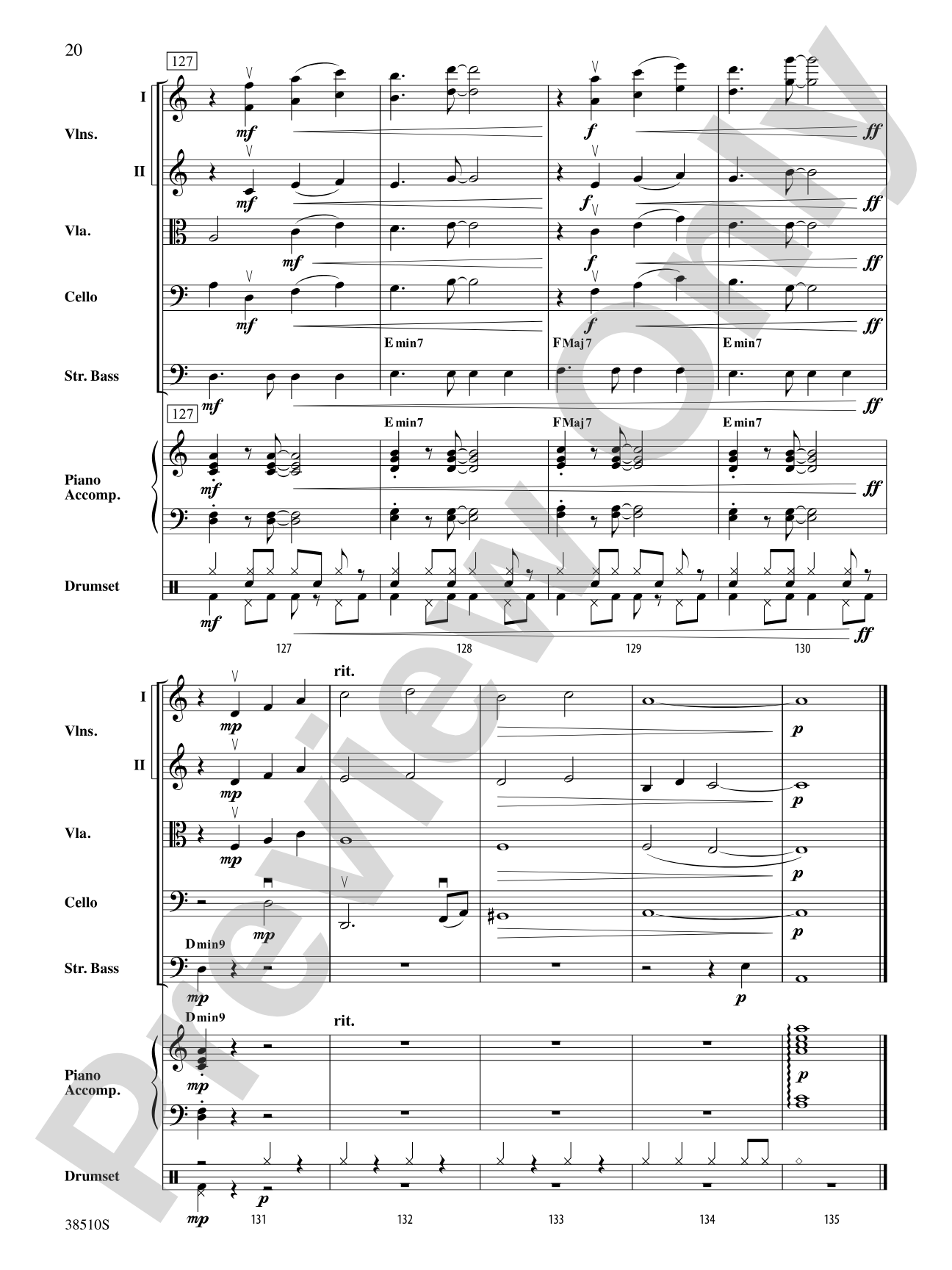 Bossa Rojo: String Orchestra Conductor Score & Parts