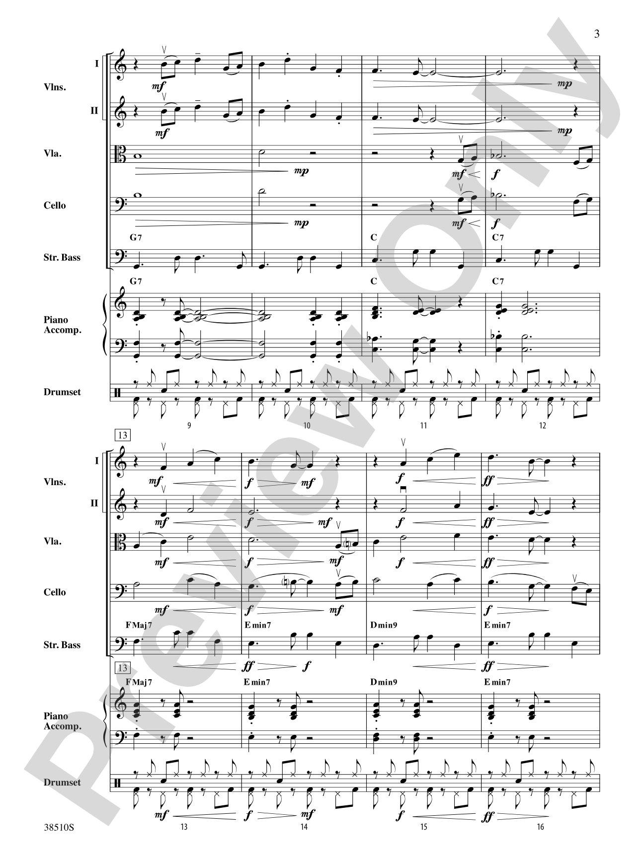 Bossa Rojo: String Orchestra Conductor Score & Parts