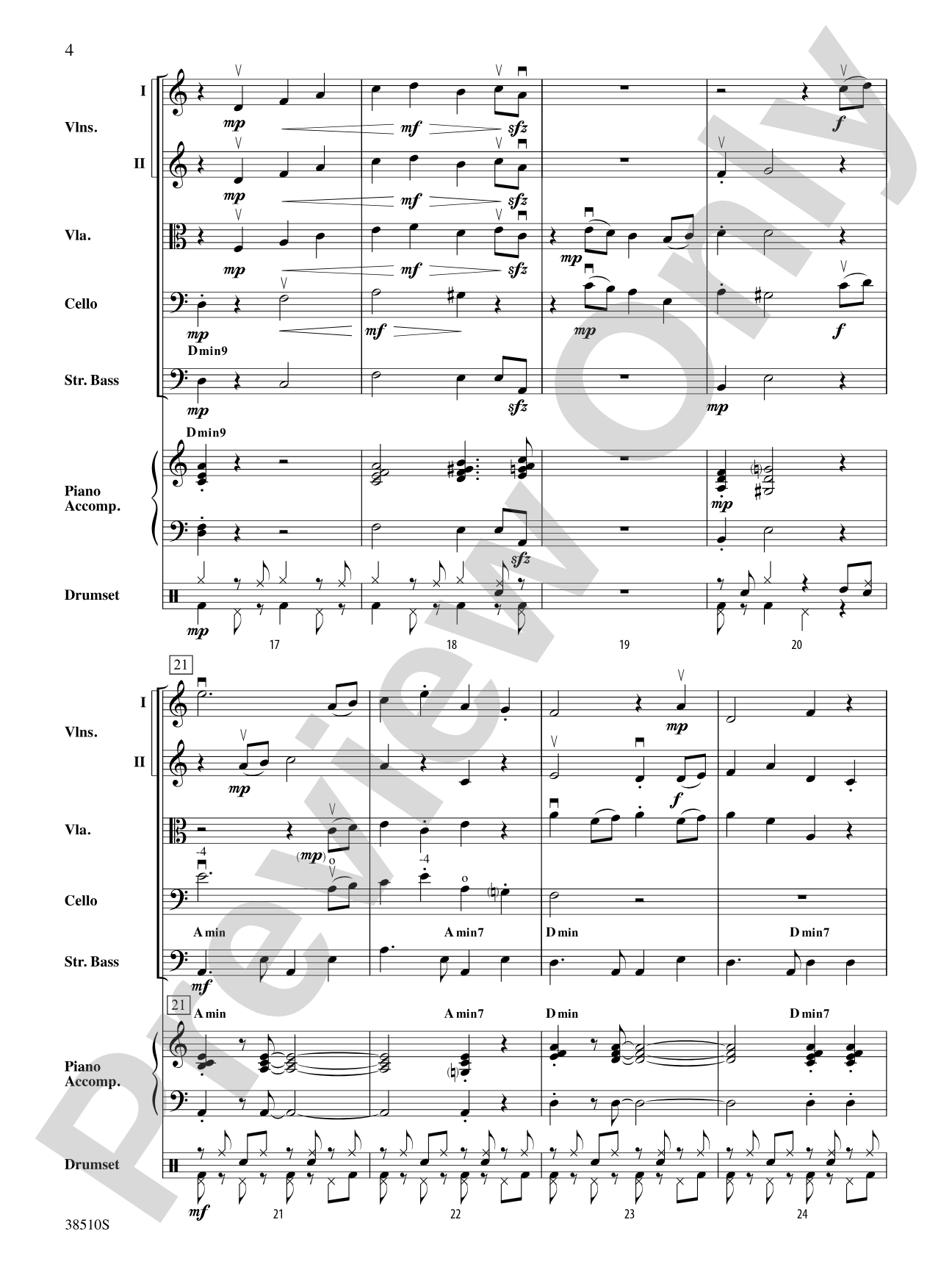 Bossa Rojo: String Orchestra Conductor Score & Parts
