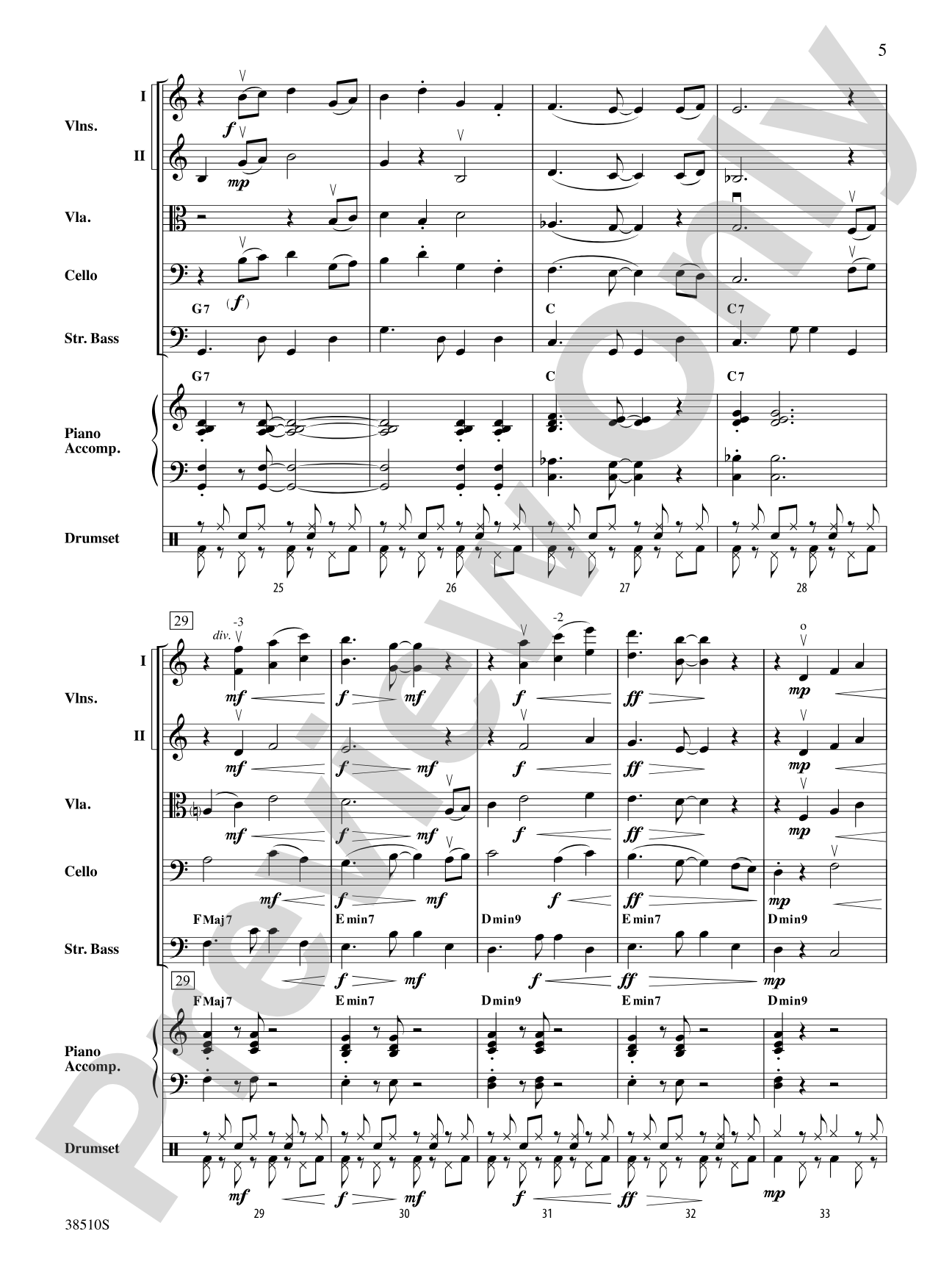 Bossa Rojo: String Orchestra Conductor Score & Parts