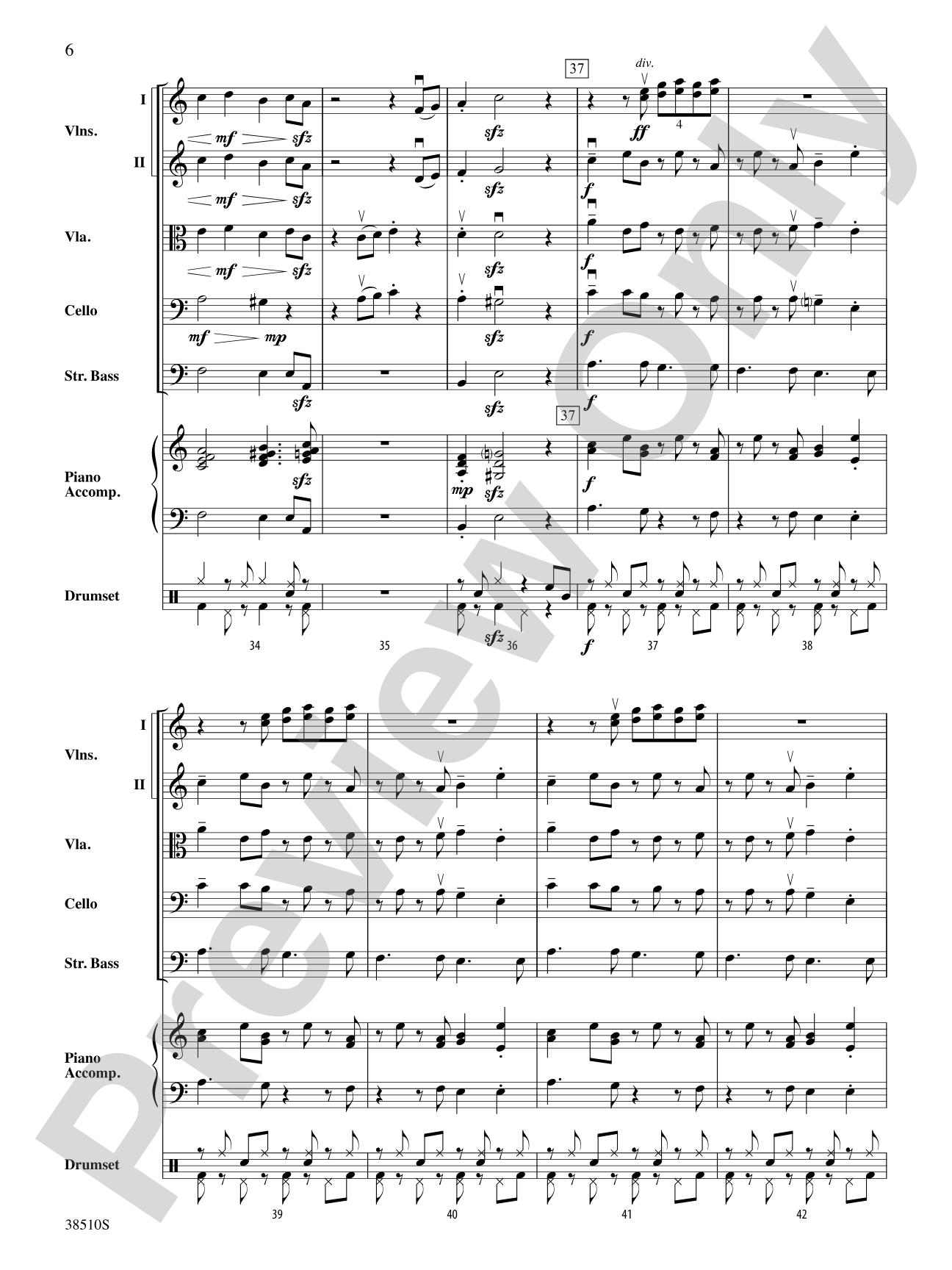 Bossa Rojo: String Orchestra Conductor Score & Parts