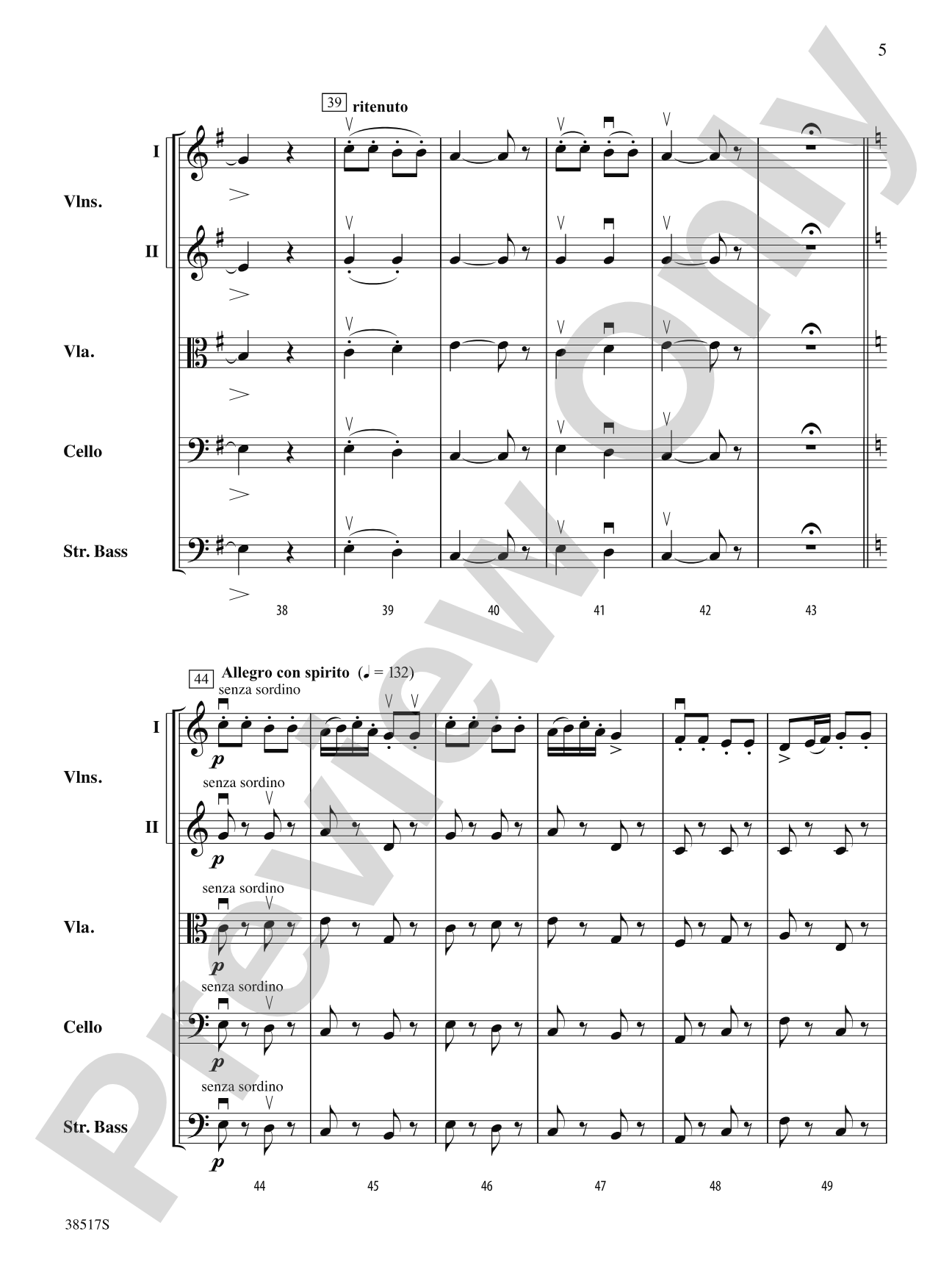 Serenade for Strings: String Orchestra Conductor Score & Parts