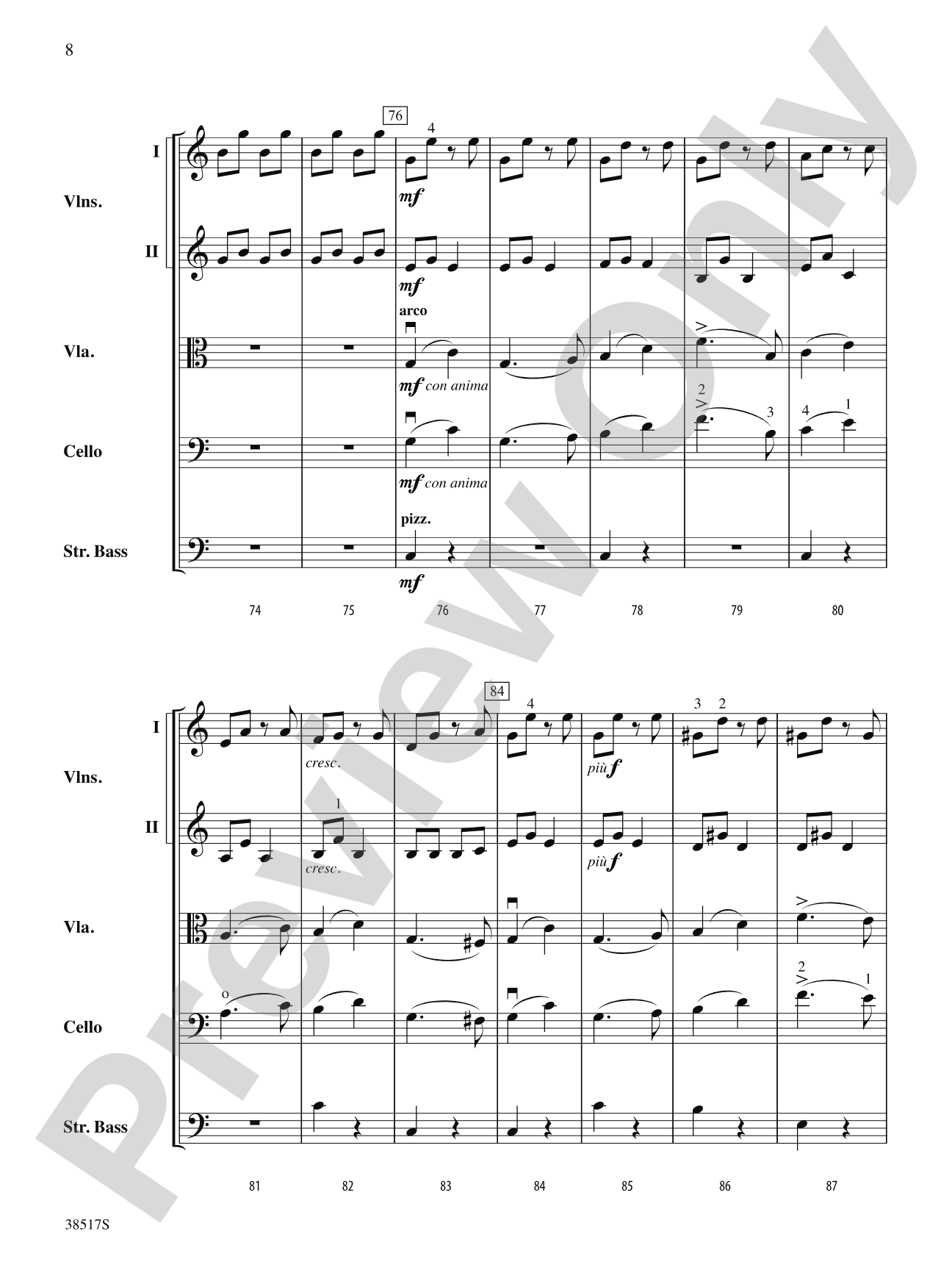 Serenade for Strings: String Orchestra Conductor Score & Parts