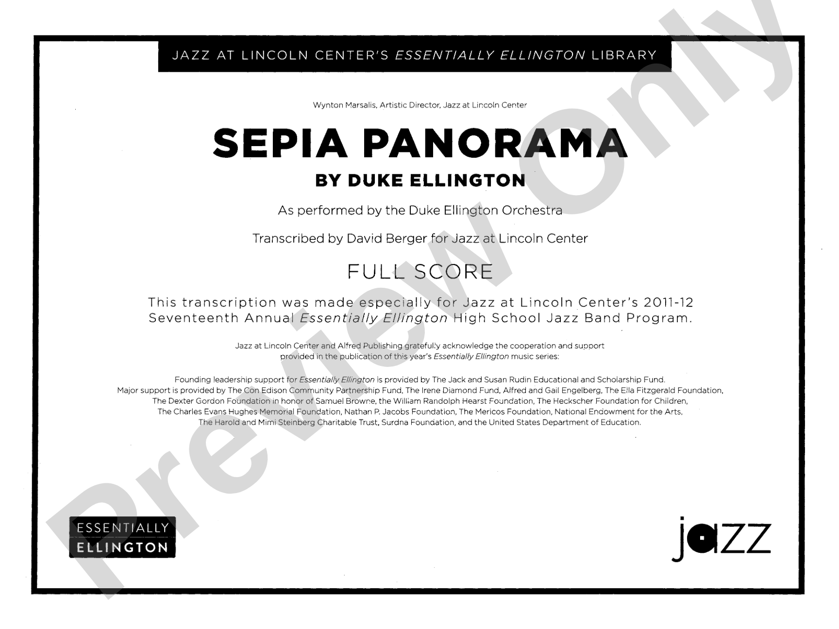 Sepia Panorama: Jazz Ensemble Conductor Score & Parts