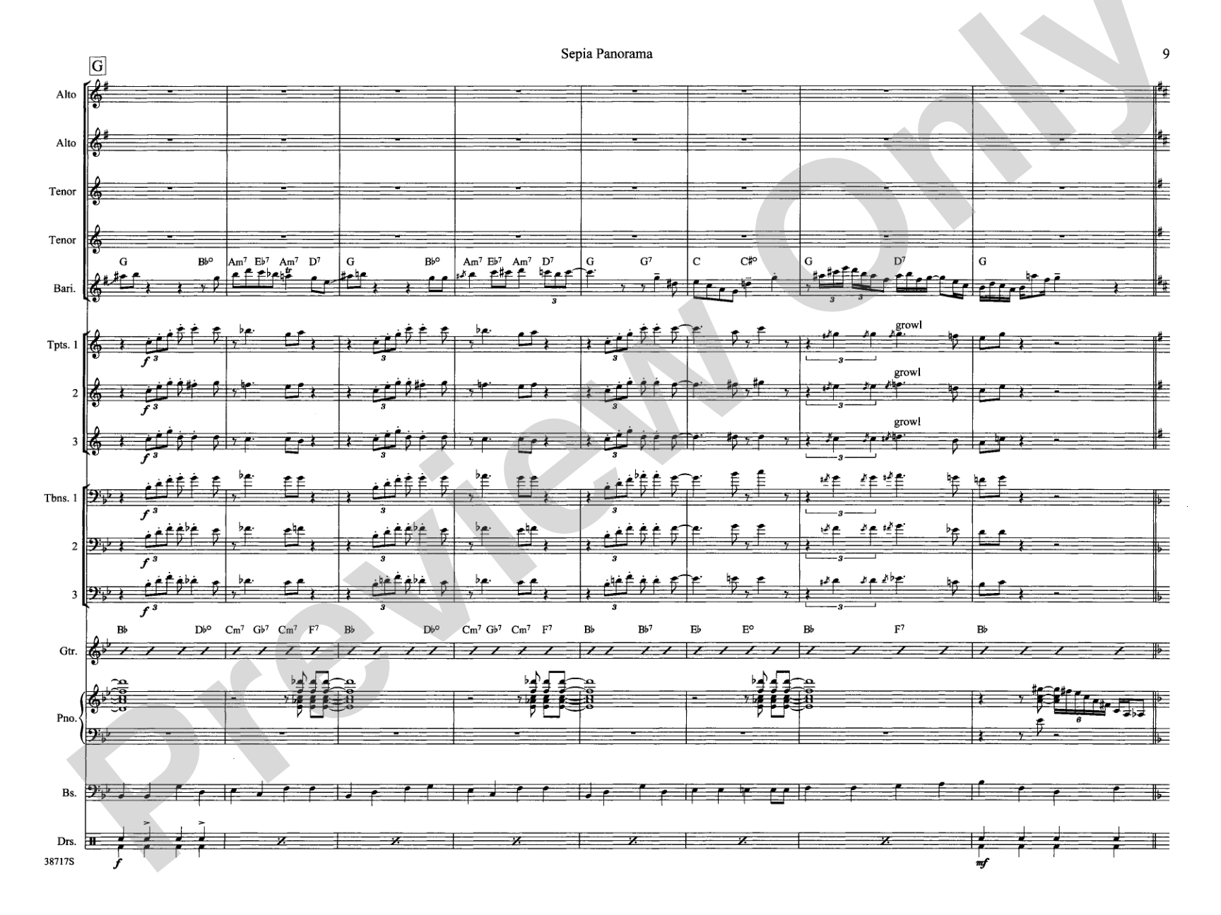 Sepia Panorama: Jazz Ensemble Conductor Score & Parts