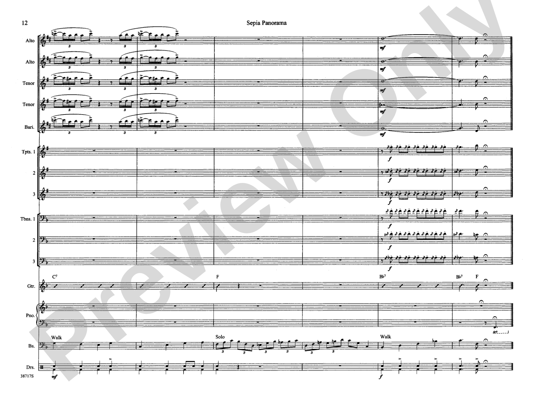 Sepia Panorama: Jazz Ensemble Conductor Score & Parts