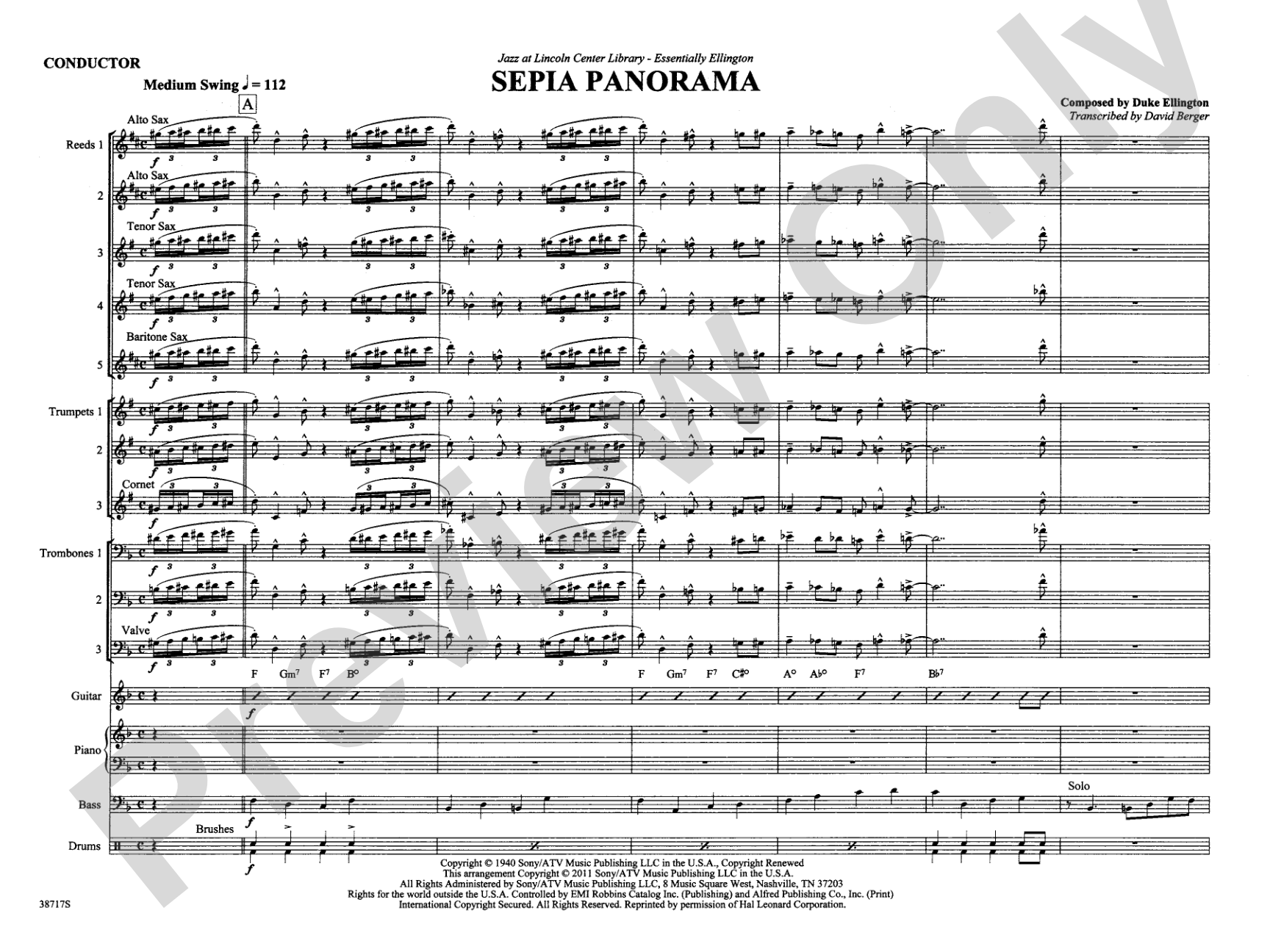Sepia Panorama: Jazz Ensemble Conductor Score & Parts