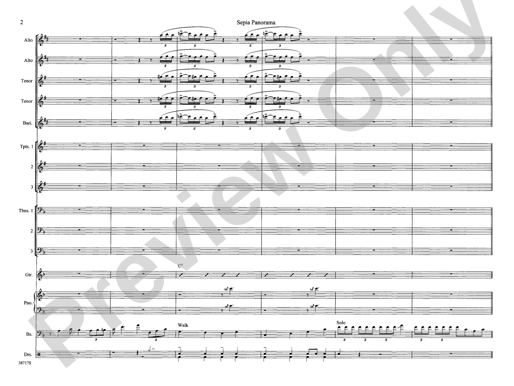 Sepia Panorama: Jazz Ensemble Conductor Score & Parts