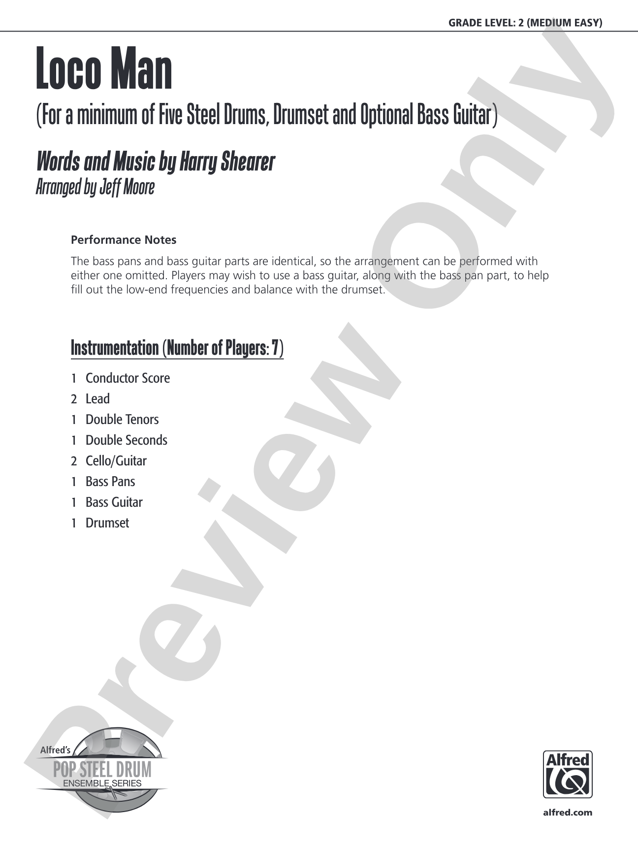 Loco Man: Steel Drum Conductor Score & Parts