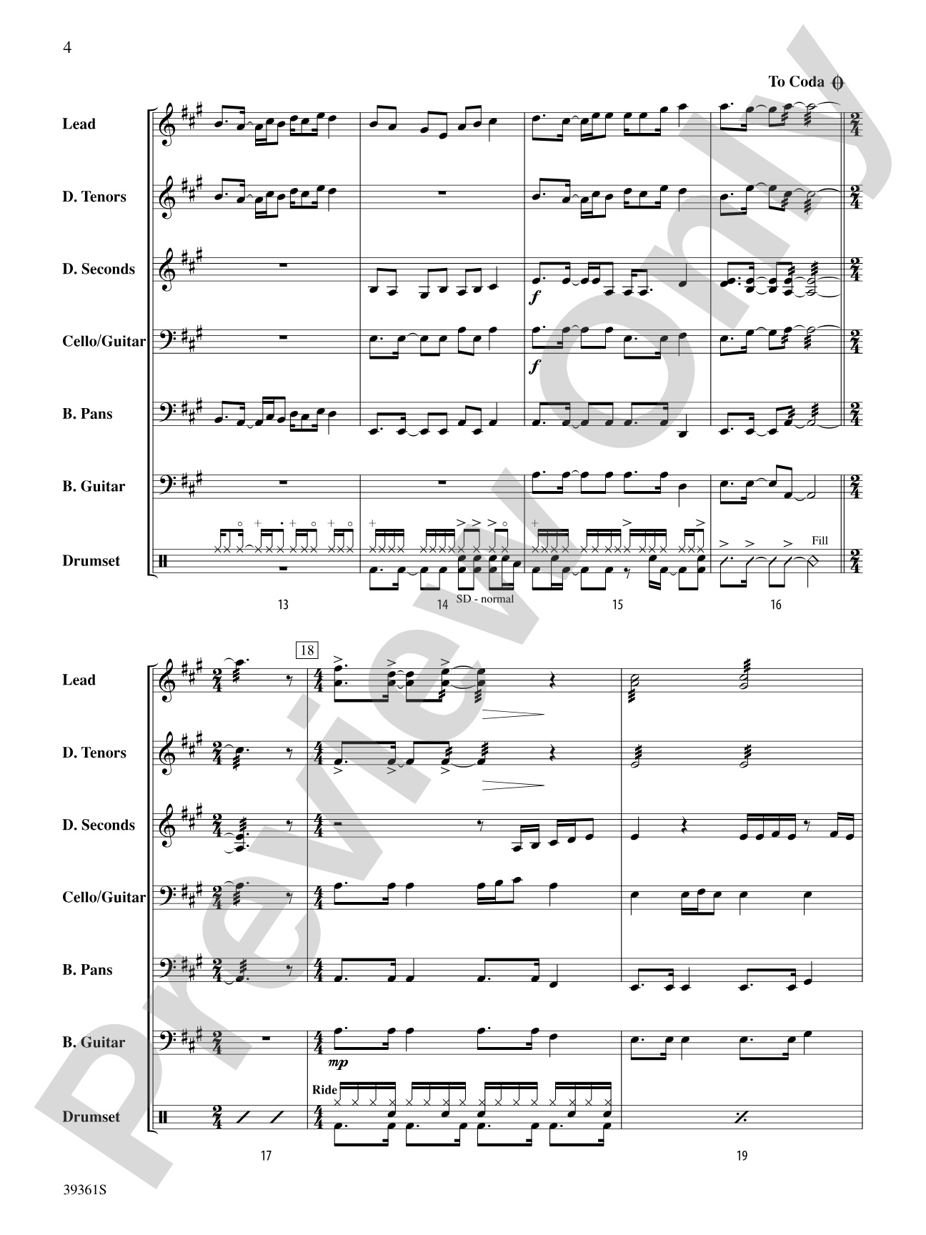 Papaya Treat: Steel Drum Conductor Score & Parts