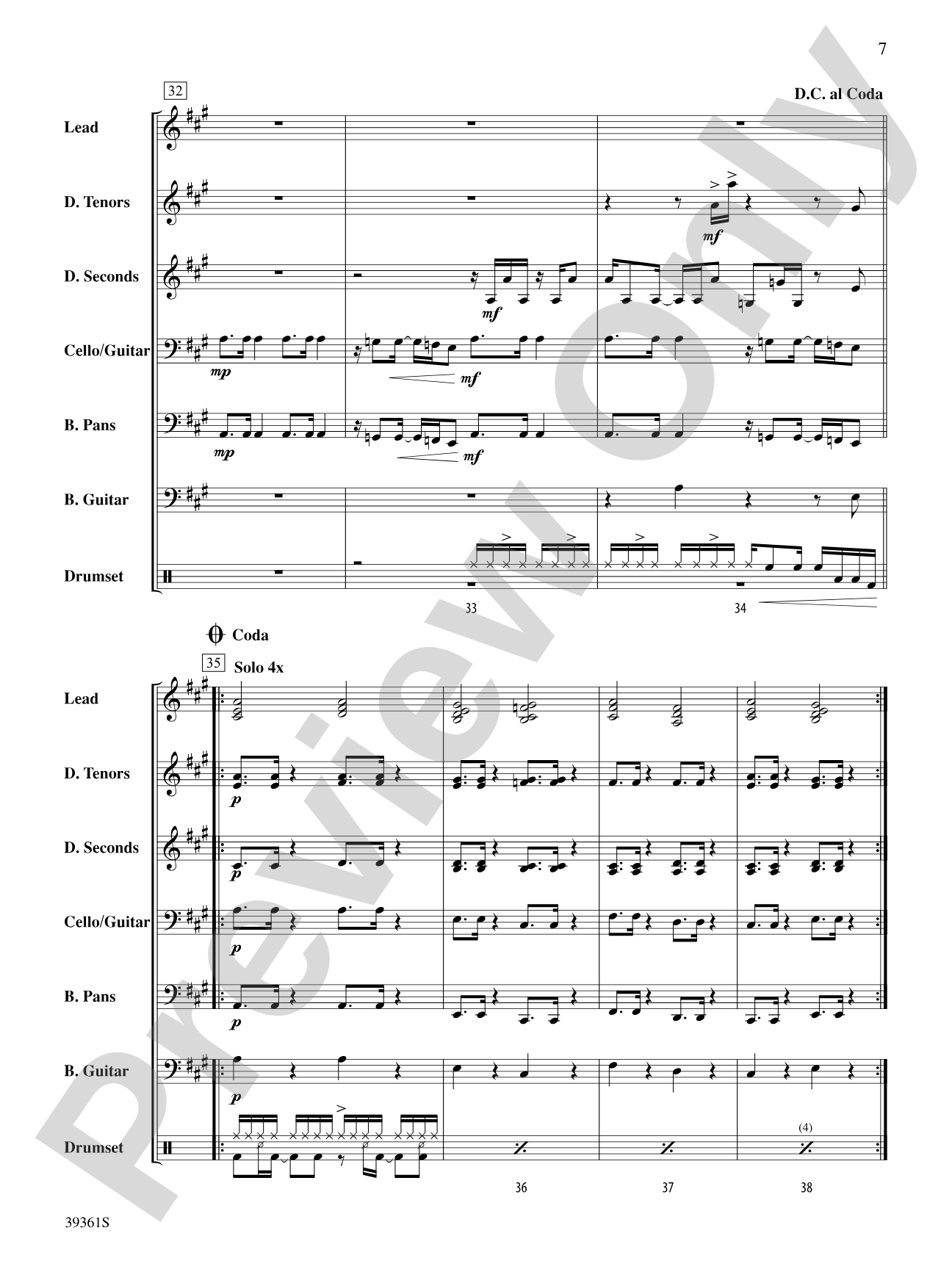 Papaya Treat: Steel Drum Conductor Score & Parts