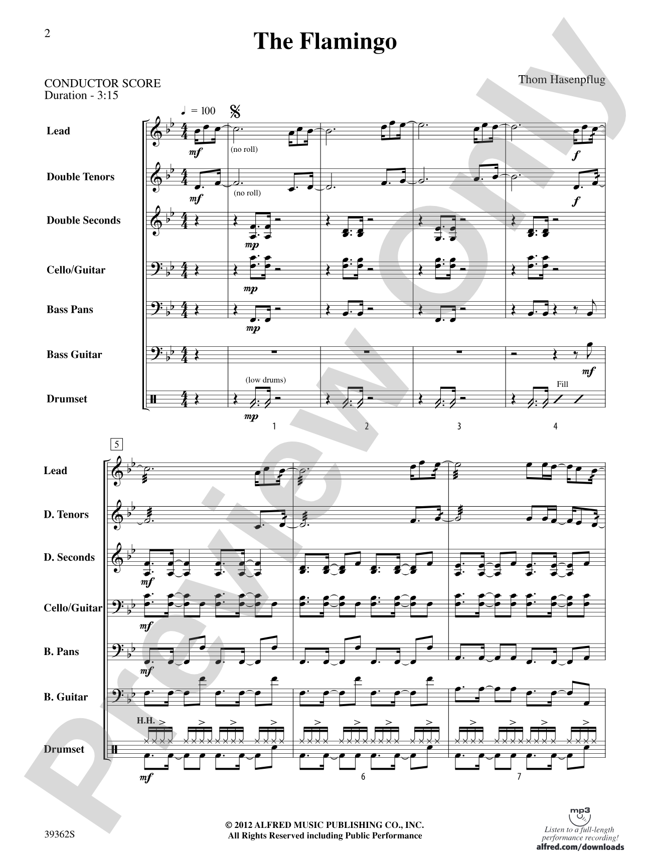 The Flamingo: Steel Drum Conductor Score & Parts