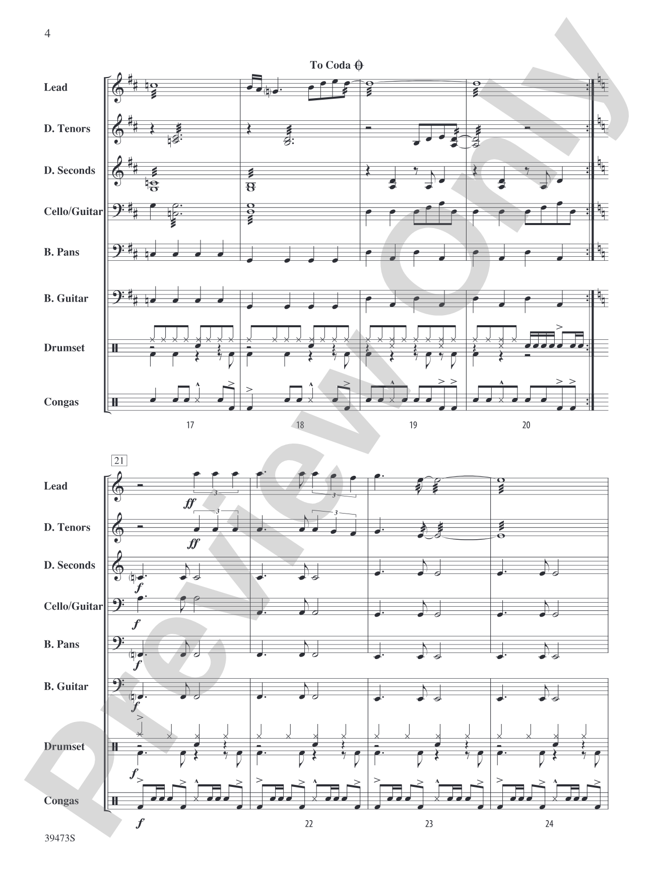 I Can See Clearly Now: Steel Drum Conductor Score & Parts