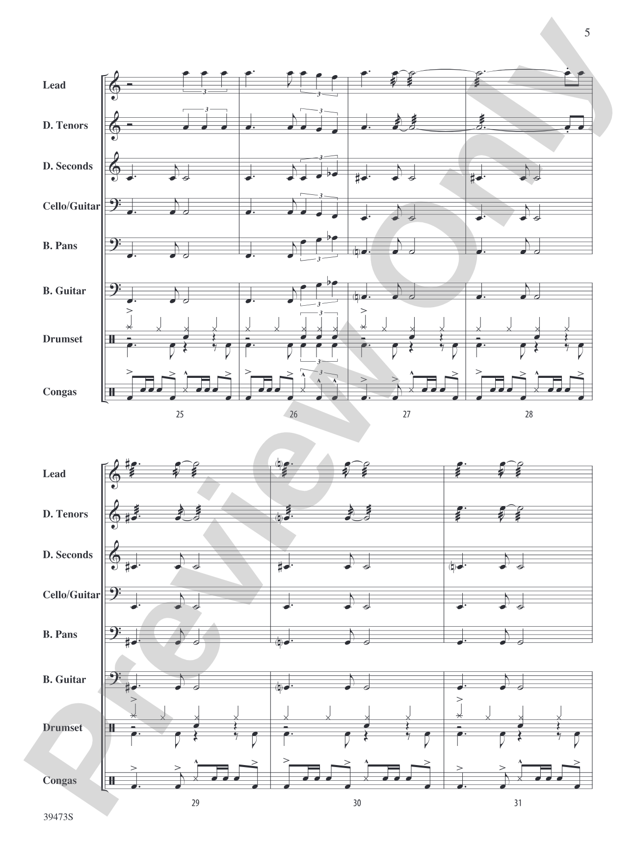 I Can See Clearly Now: Steel Drum Conductor Score & Parts