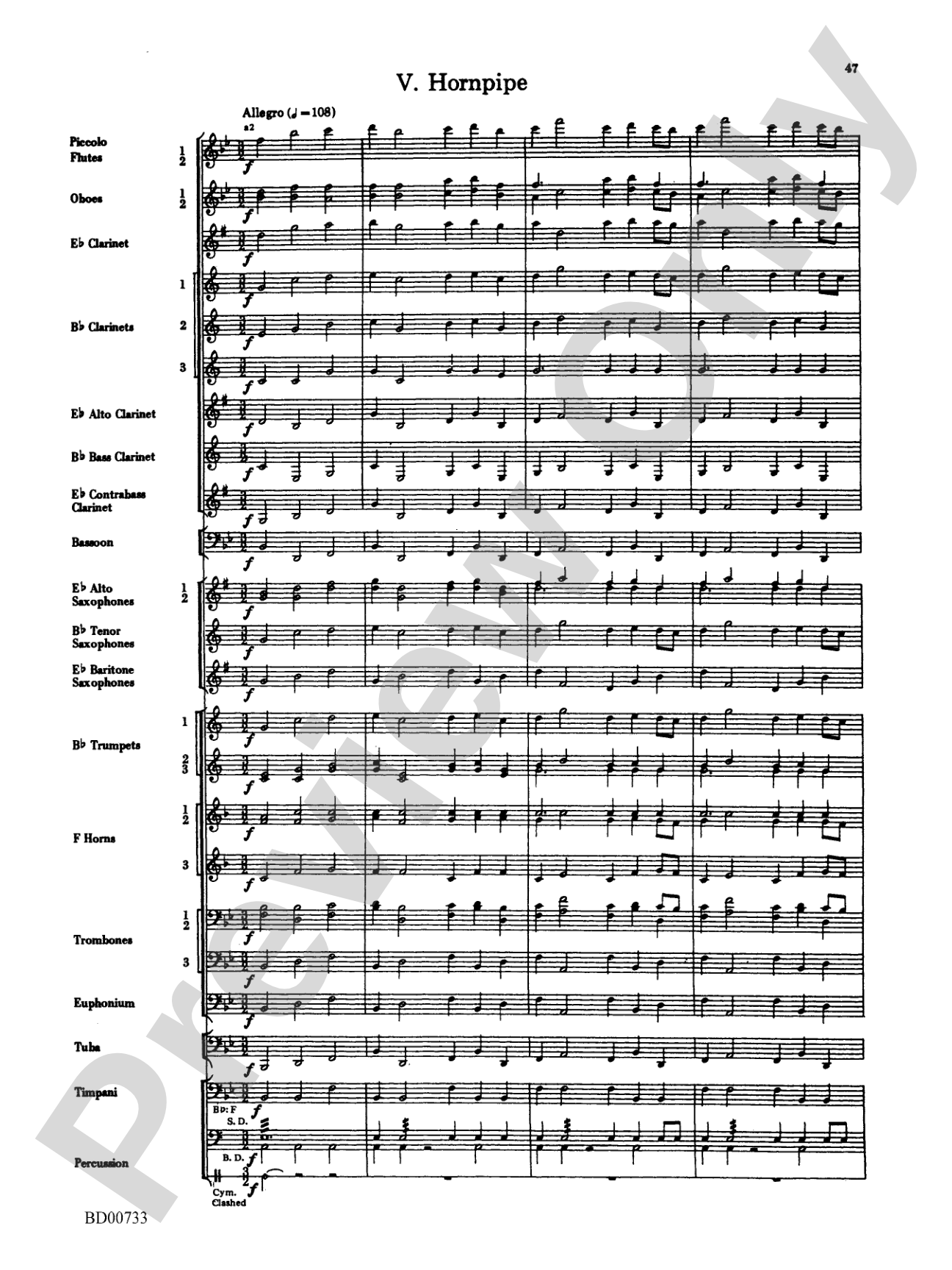 Water Music Suite: Concert Band Conductor Score & Parts