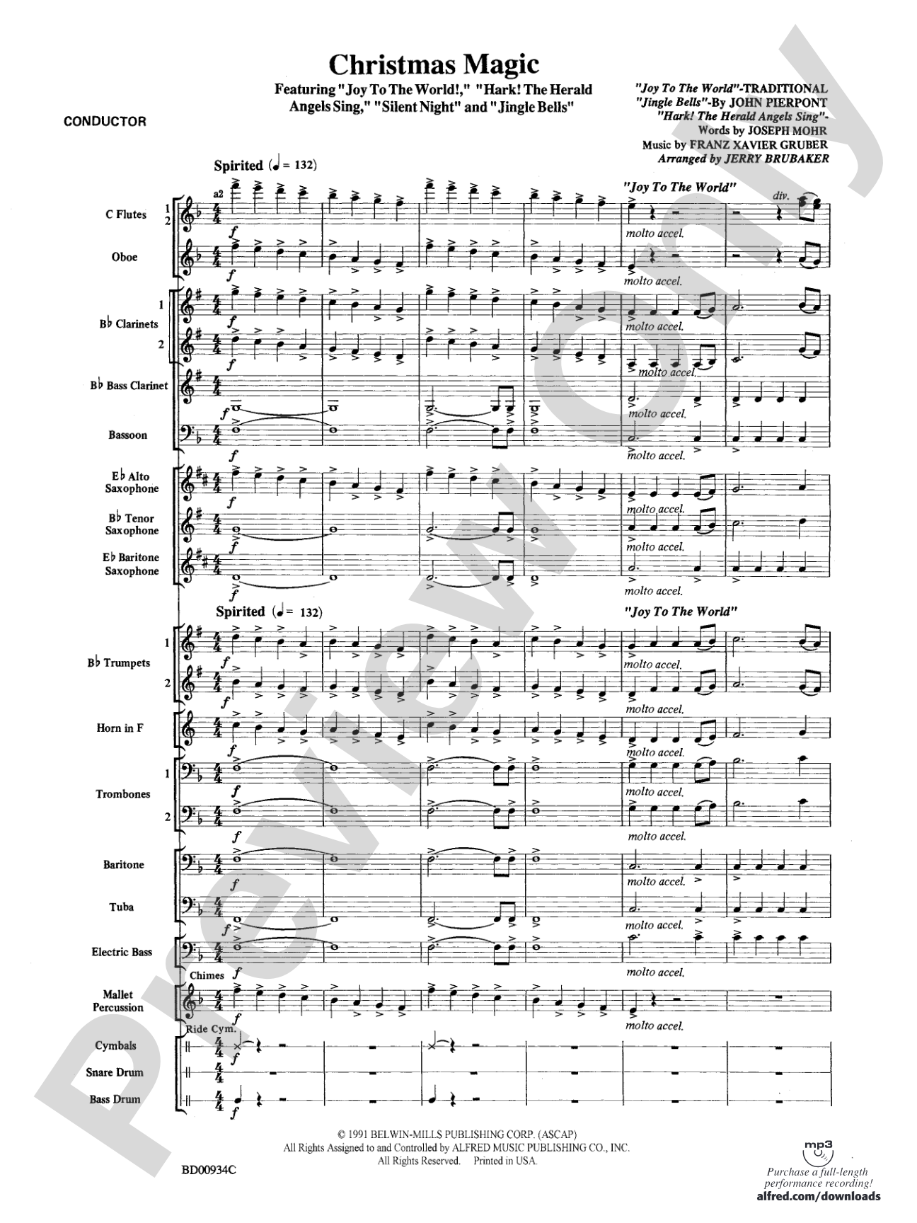 Christmas Magic: Concert Band Conductor Score & Parts