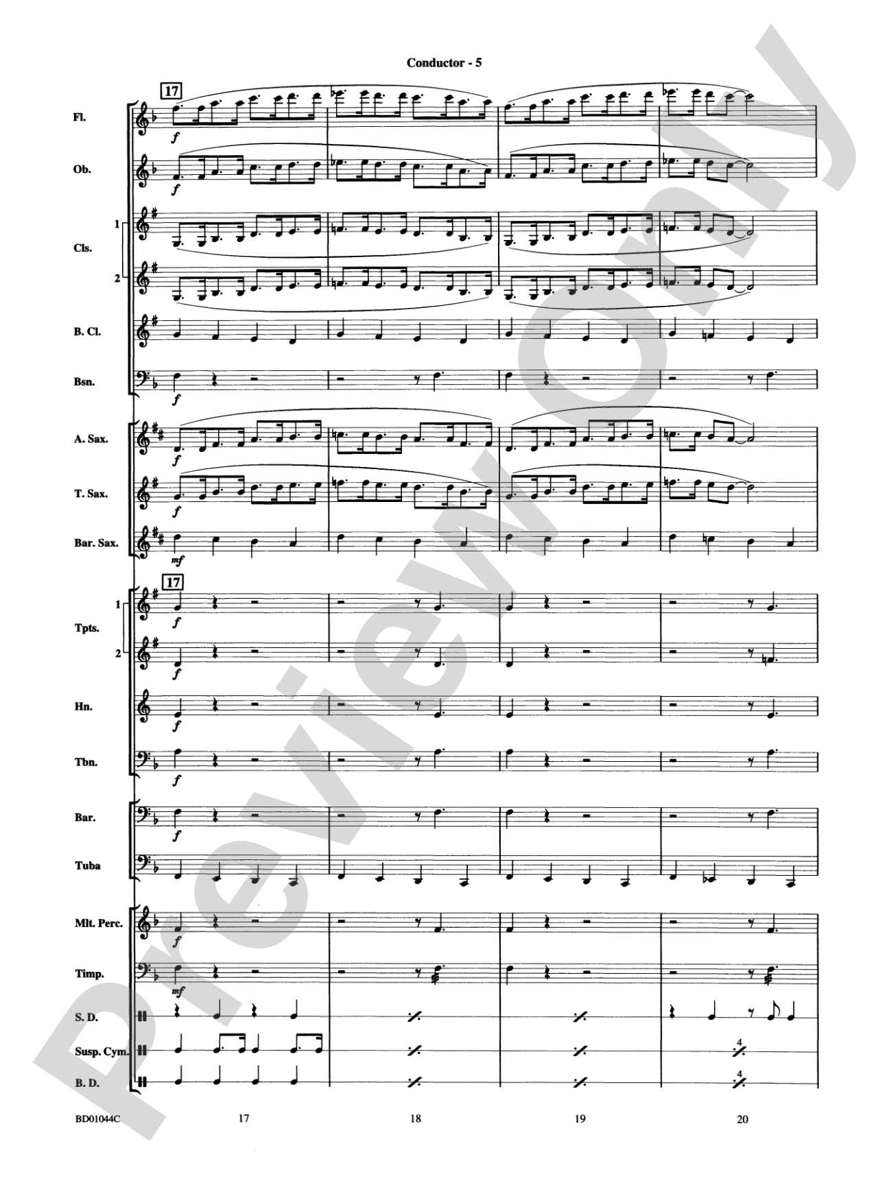 Clarinet Boogie: Concert Band Conductor Score & Parts