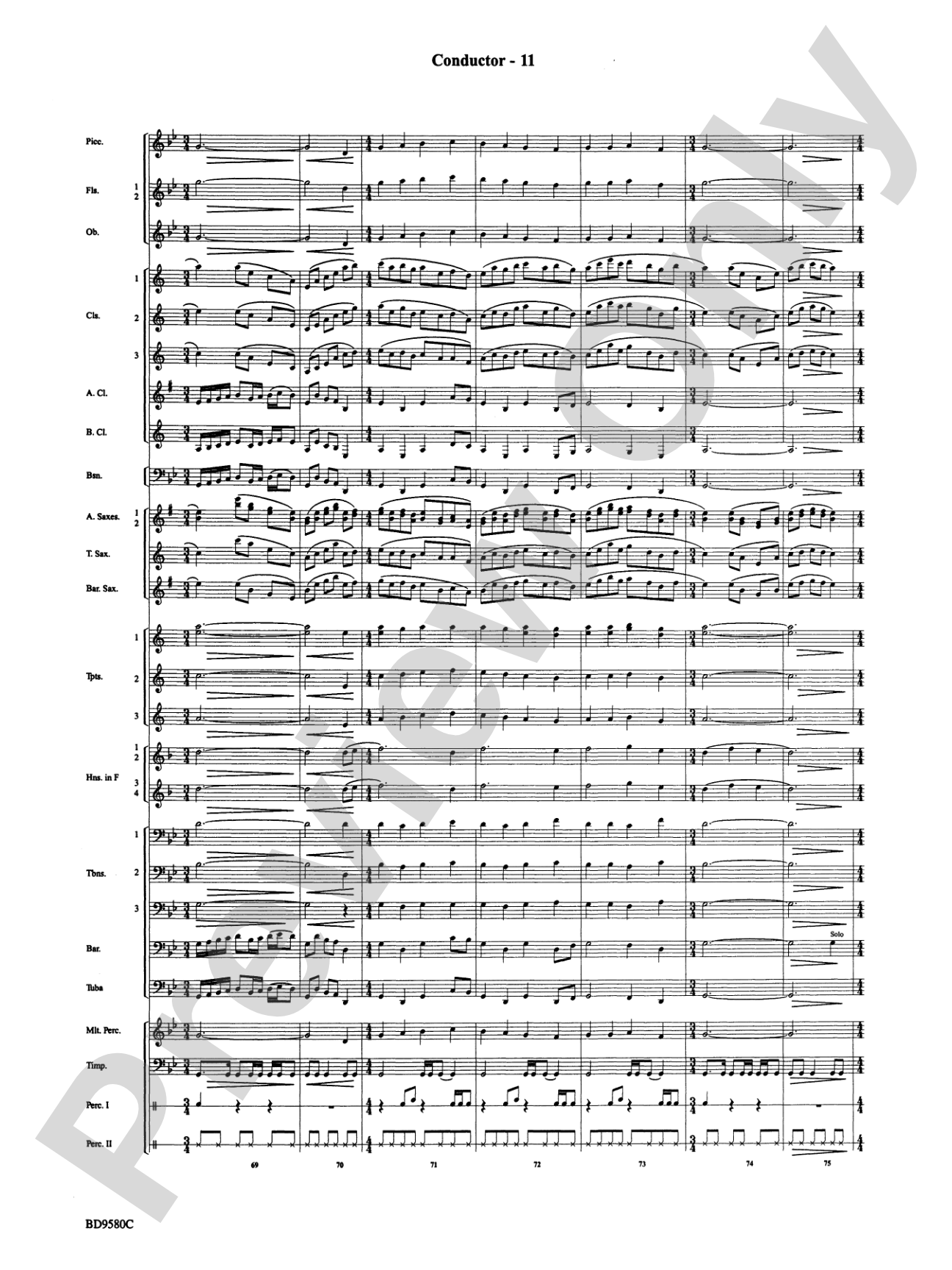 Twas in the Moon of Wintertime: Concert Band Conductor Score & Parts