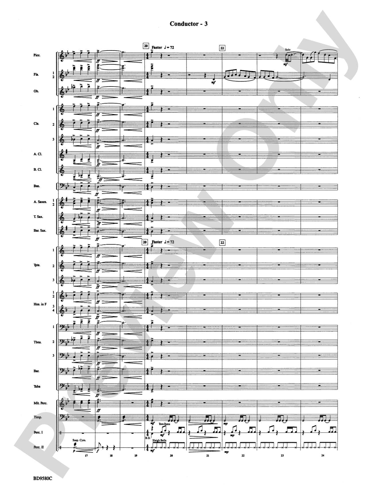 Twas in the Moon of Wintertime: Concert Band Conductor Score & Parts