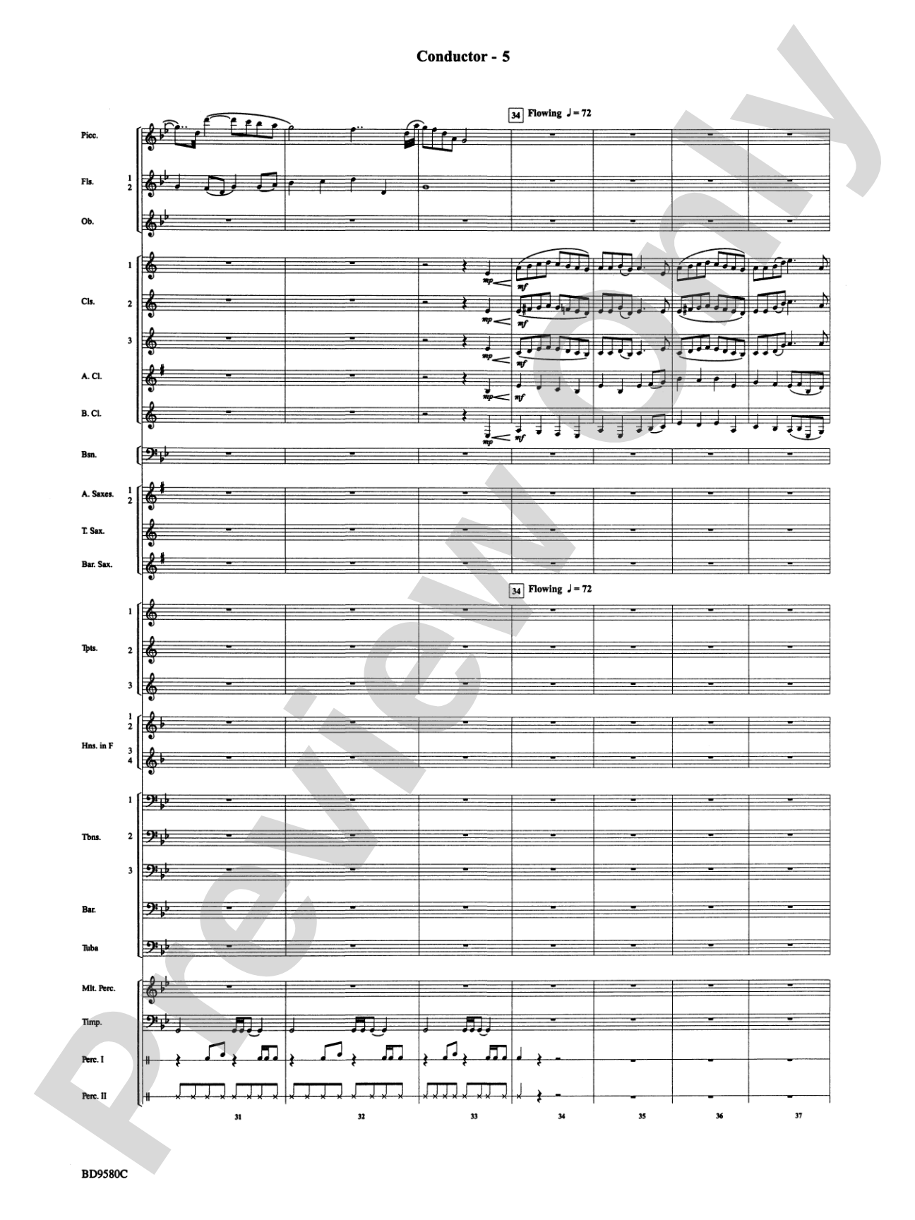 Twas in the Moon of Wintertime: Concert Band Conductor Score & Parts