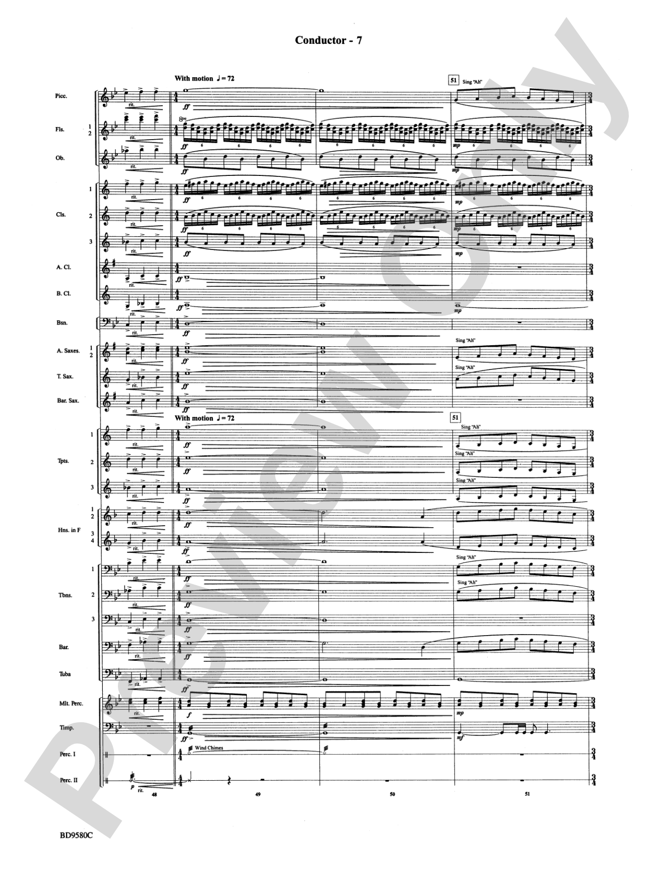 Twas in the Moon of Wintertime: Concert Band Conductor Score & Parts