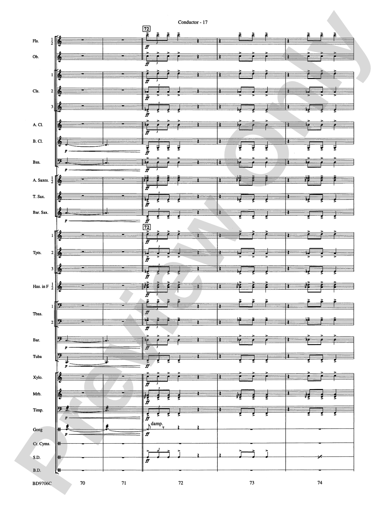 Mars ("The Bringer of War," from The Planets): Concert Band Conductor Score & Parts