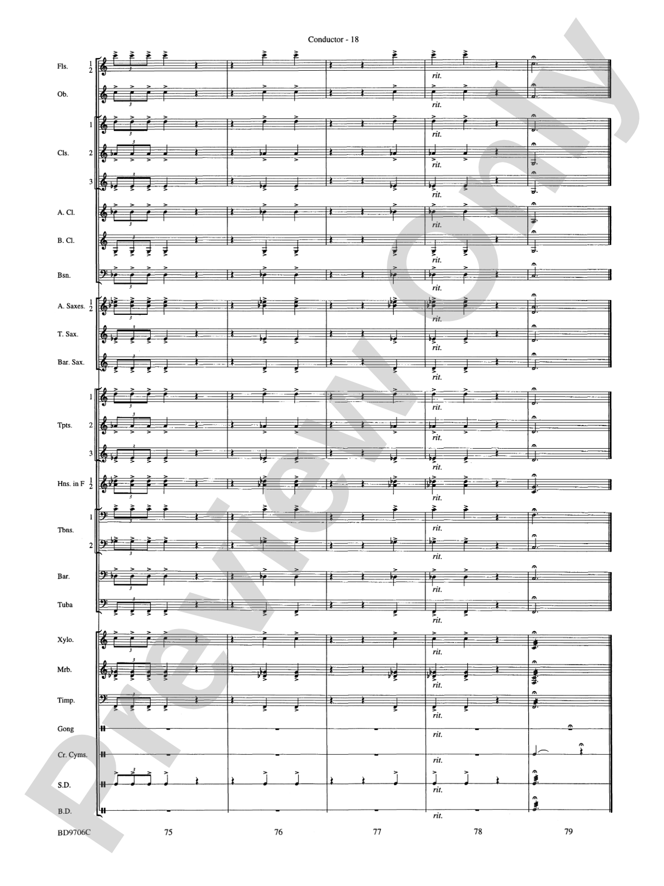 Mars ("The Bringer of War," from The Planets): Concert Band Conductor Score & Parts