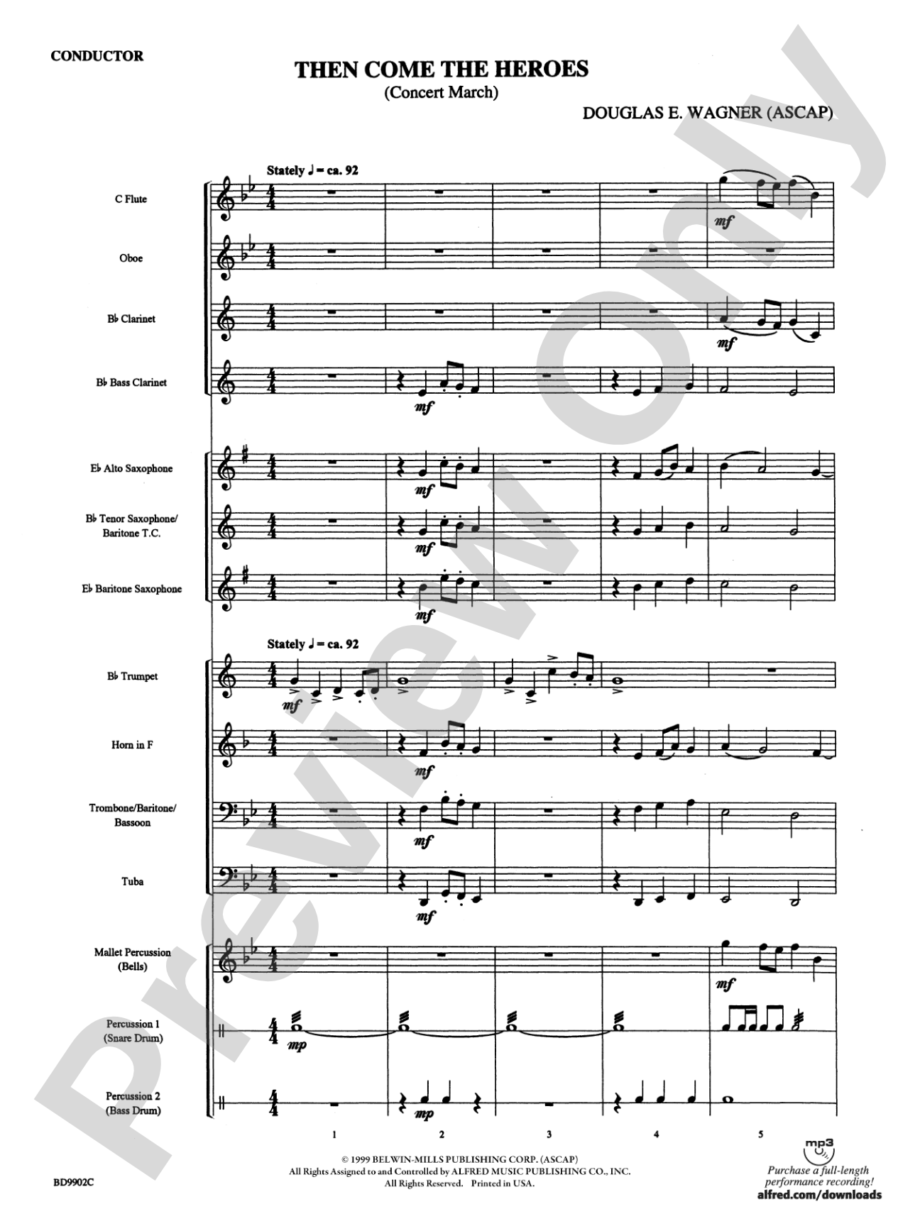 Then Come the Heroes: Concert Band Conductor Score & Parts