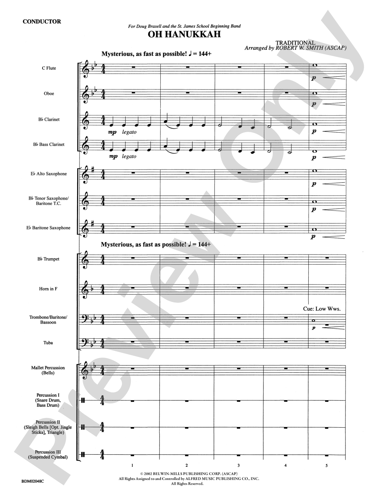 Oh Hanukkah: Concert Band Conductor Score & Parts