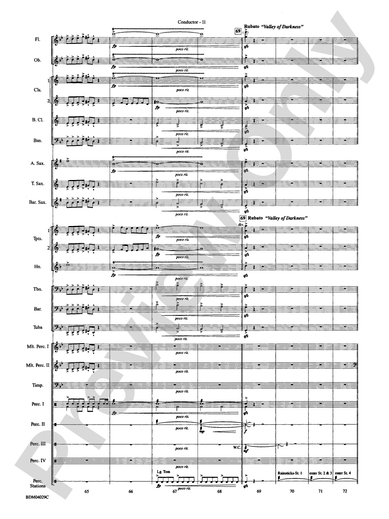 The Sleeping Place of the Stars: Concert Band Conductor Score & Parts