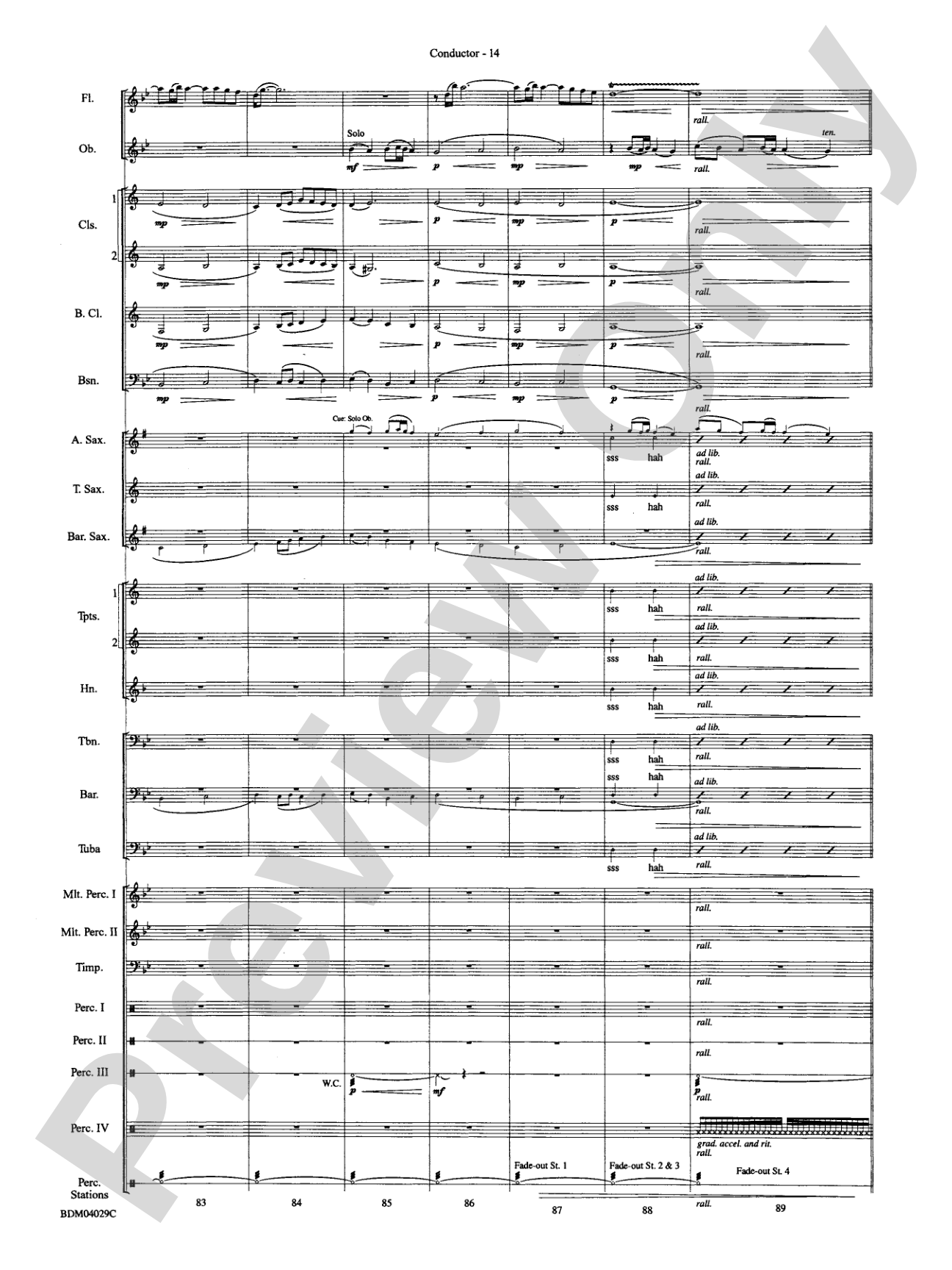 The Sleeping Place of the Stars: Concert Band Conductor Score & Parts