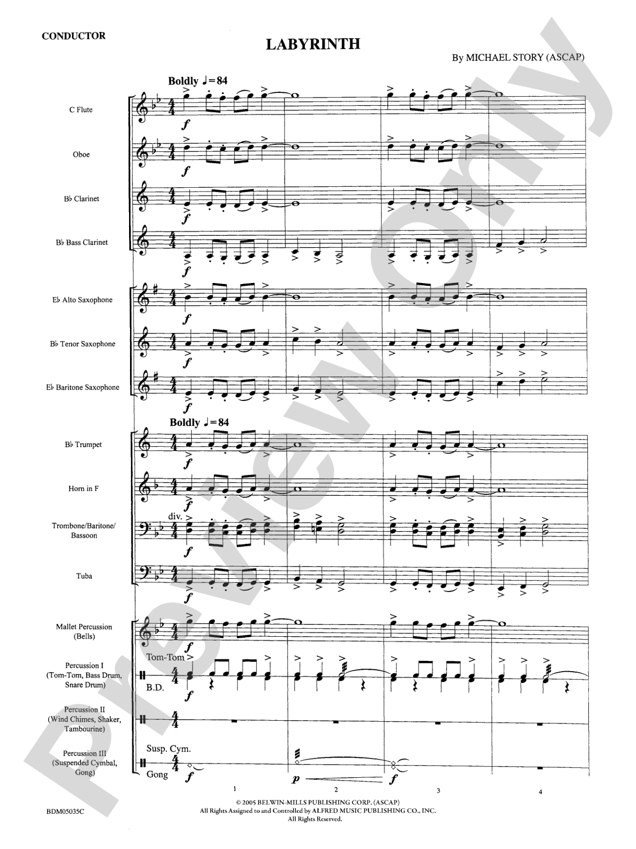 Labyrinth: Concert Band Conductor Score & Parts