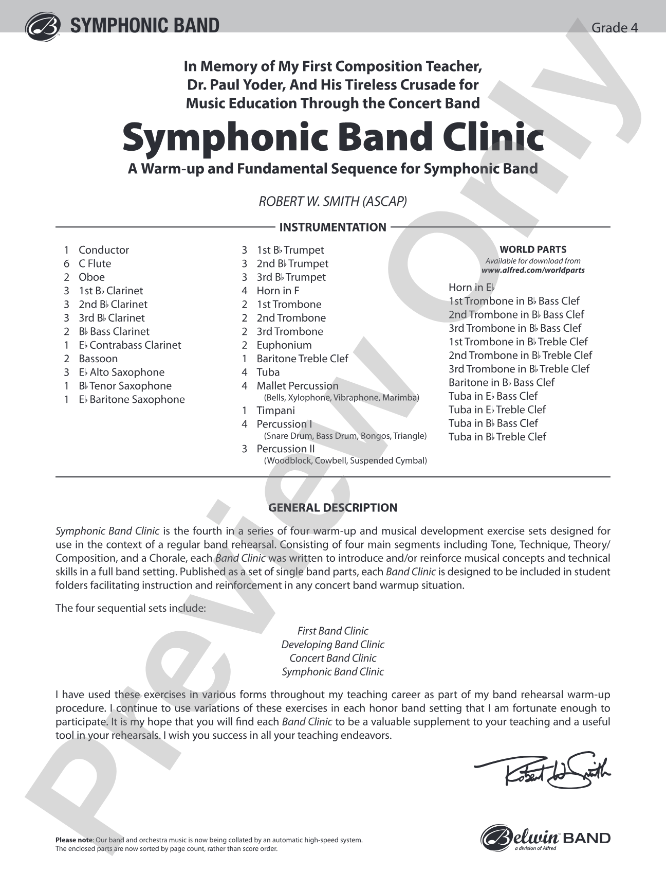 Symphonic Band Clinic: Concert Band Conductor Score & Parts