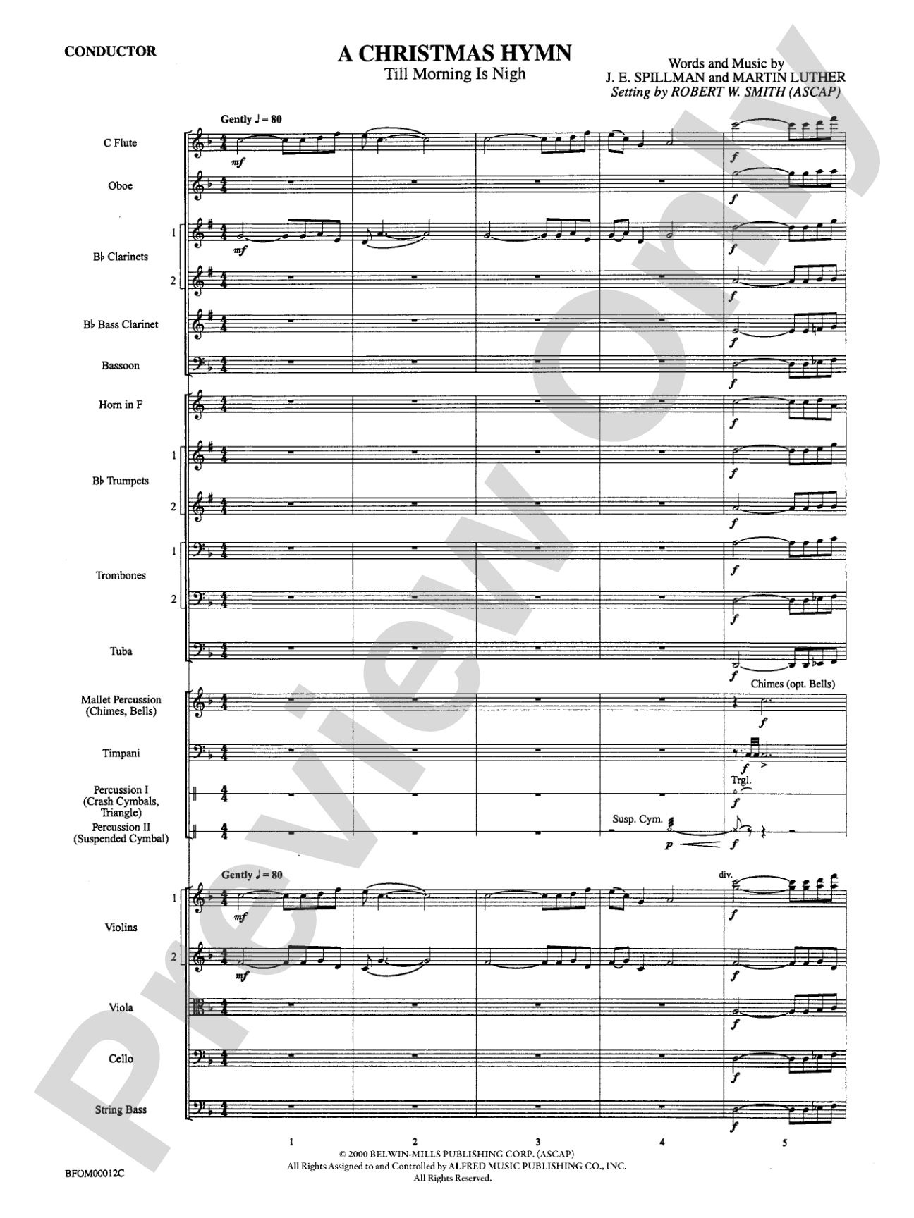 A Christmas Hymn: Full Orchestra Conductor Score & Parts