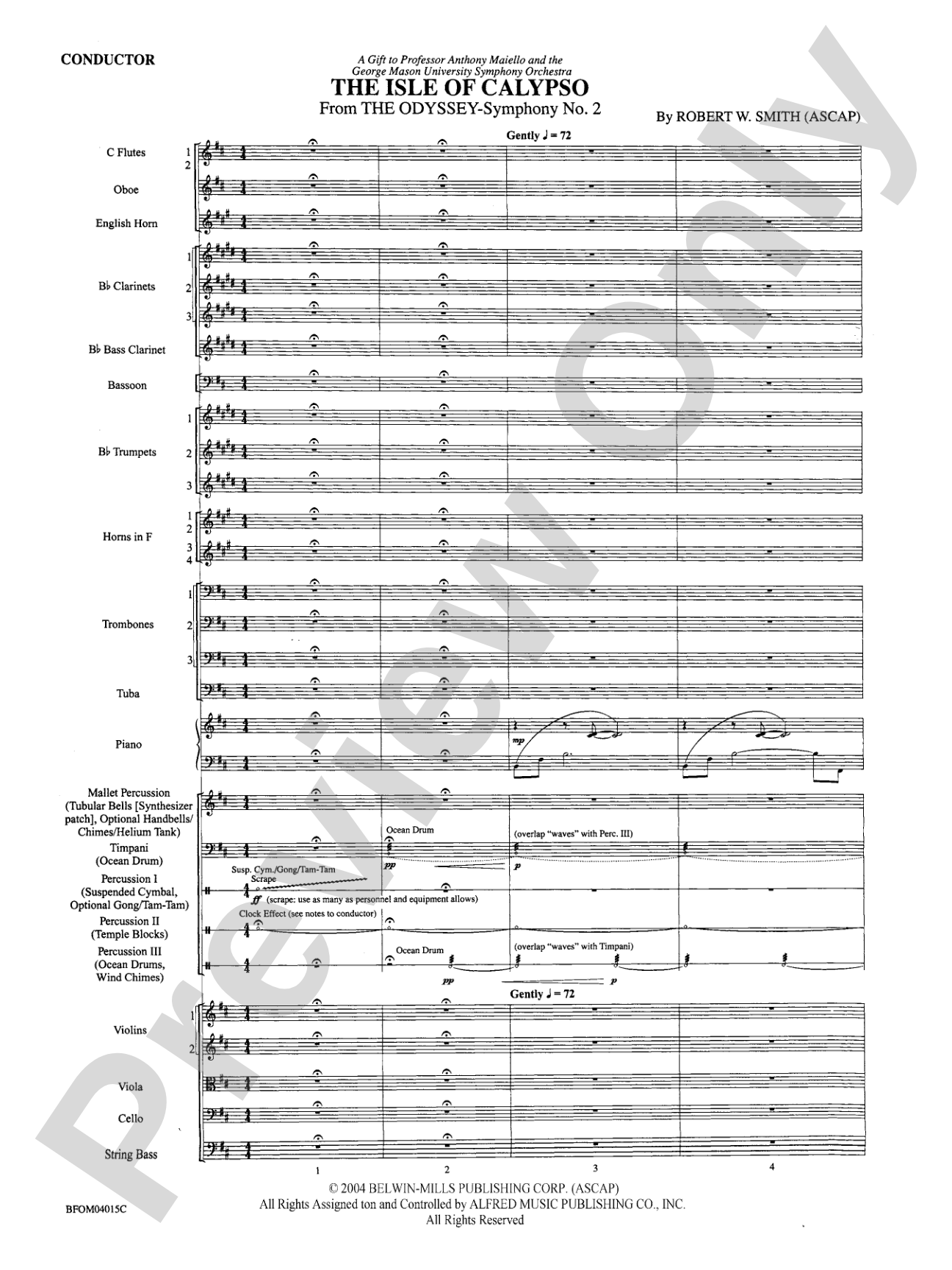 The Isle of Calypso (from The Odyssey (Symphony No. 2)): Full Orchestra Conductor Score & Parts