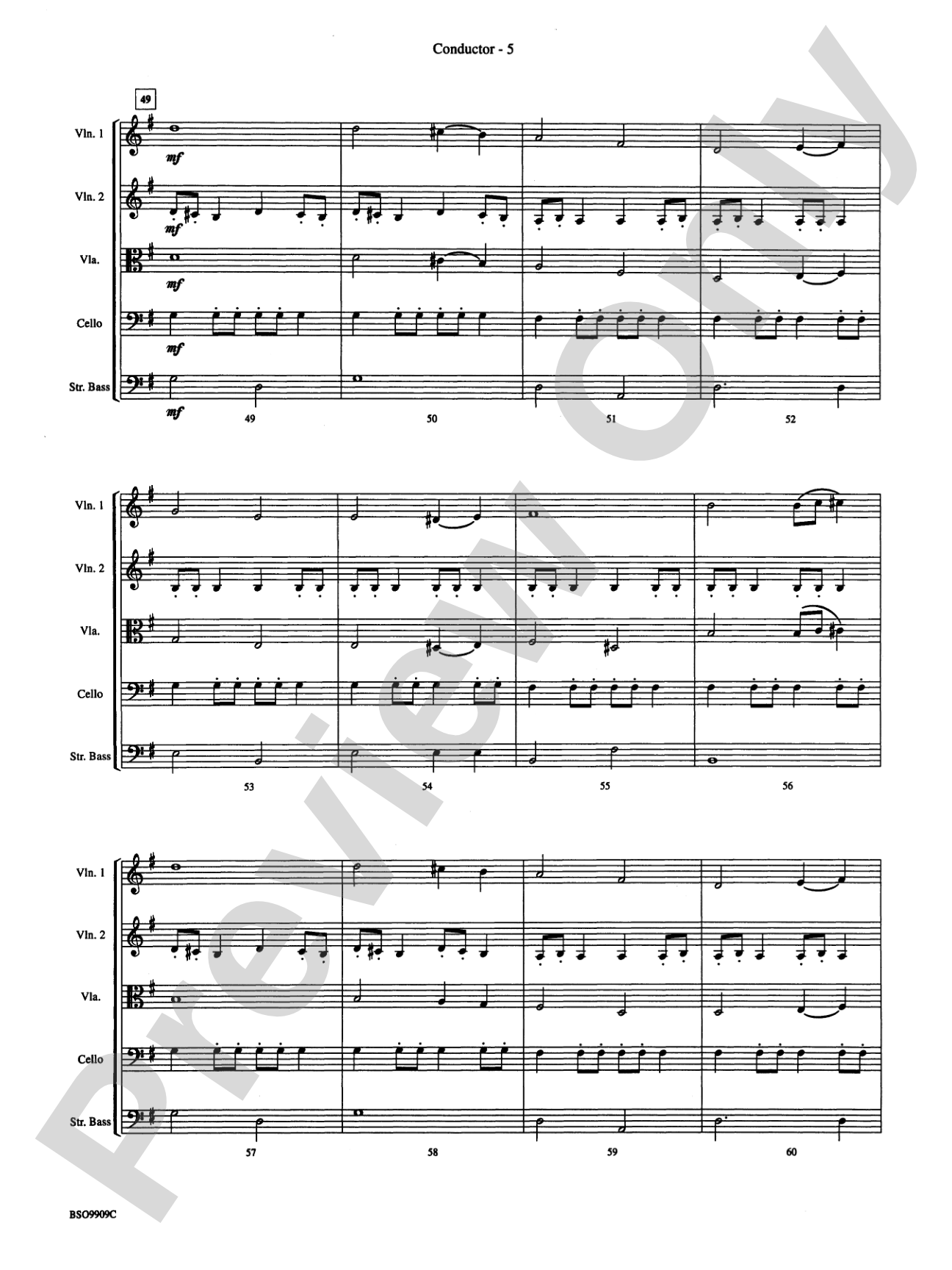 Variant on an Old English Carol: String Orchestra Conductor Score & Parts