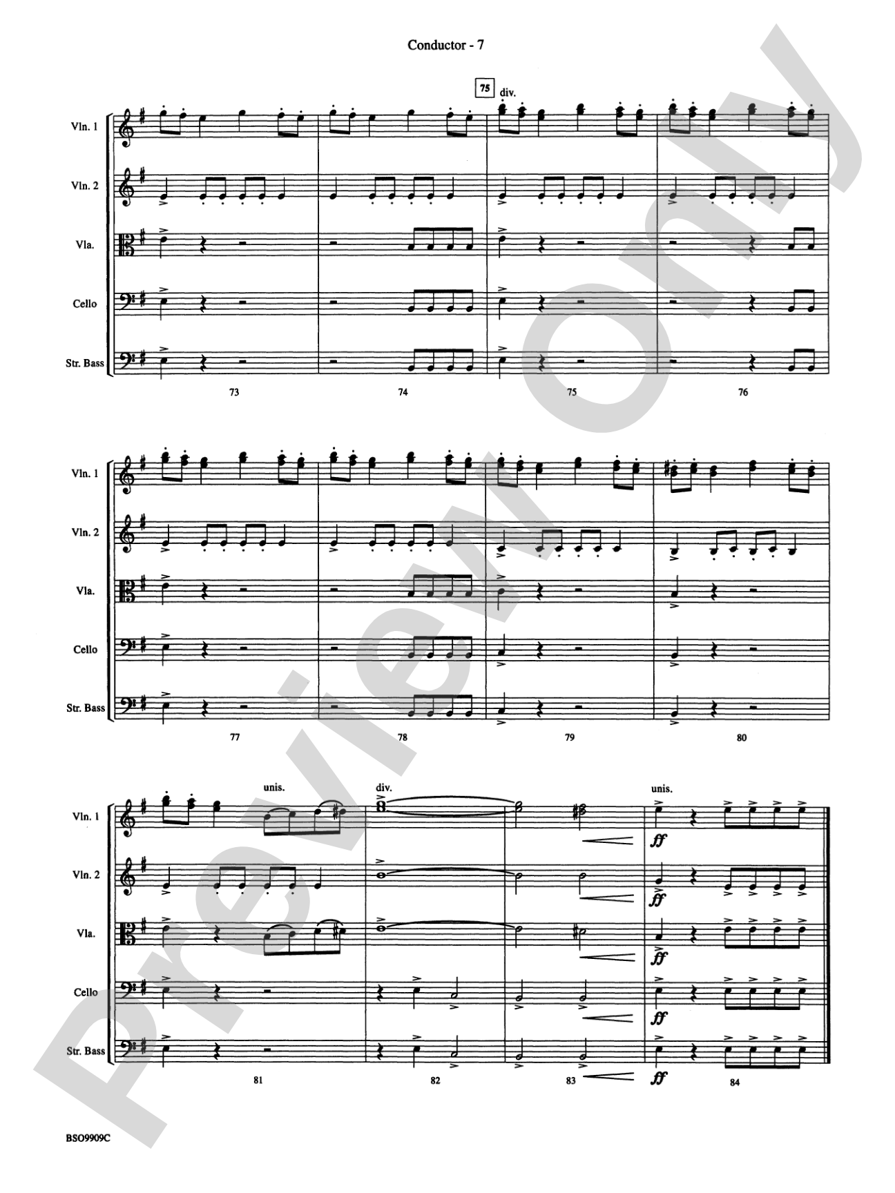 Variant on an Old English Carol: String Orchestra Conductor Score & Parts