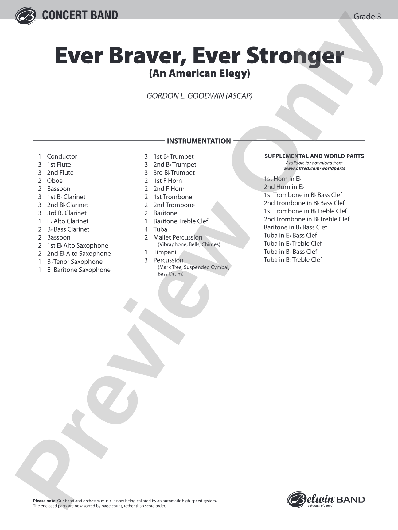 Ever Braver, Ever Stronger (An American Elegy): Score