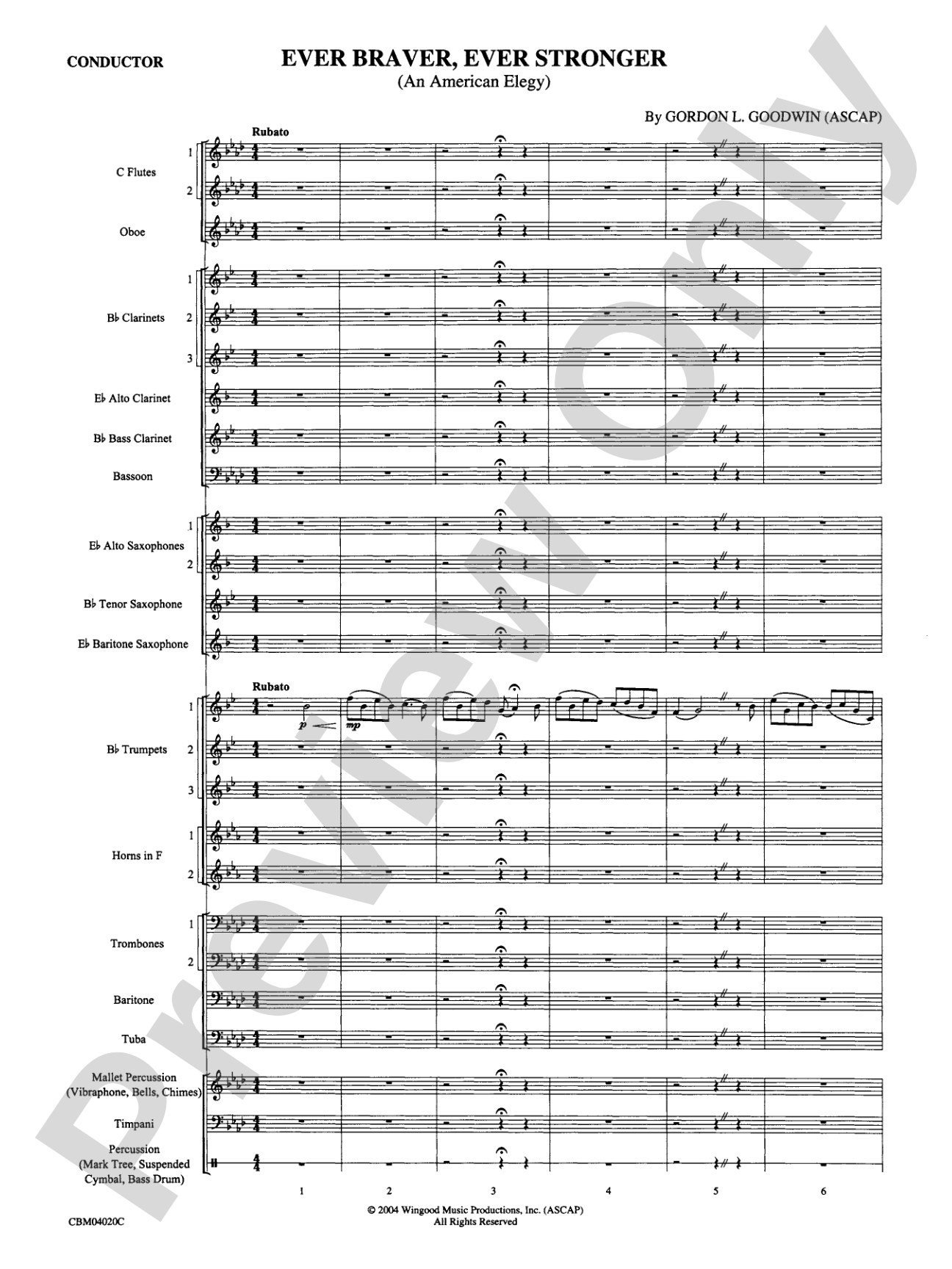 Ever Braver, Ever Stronger (An American Elegy): Score