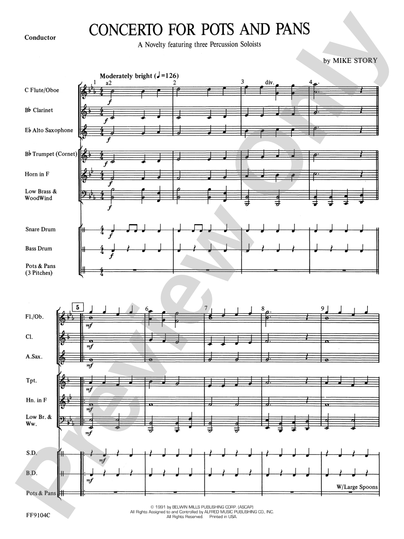 Concerto for Pots and Pans: Score