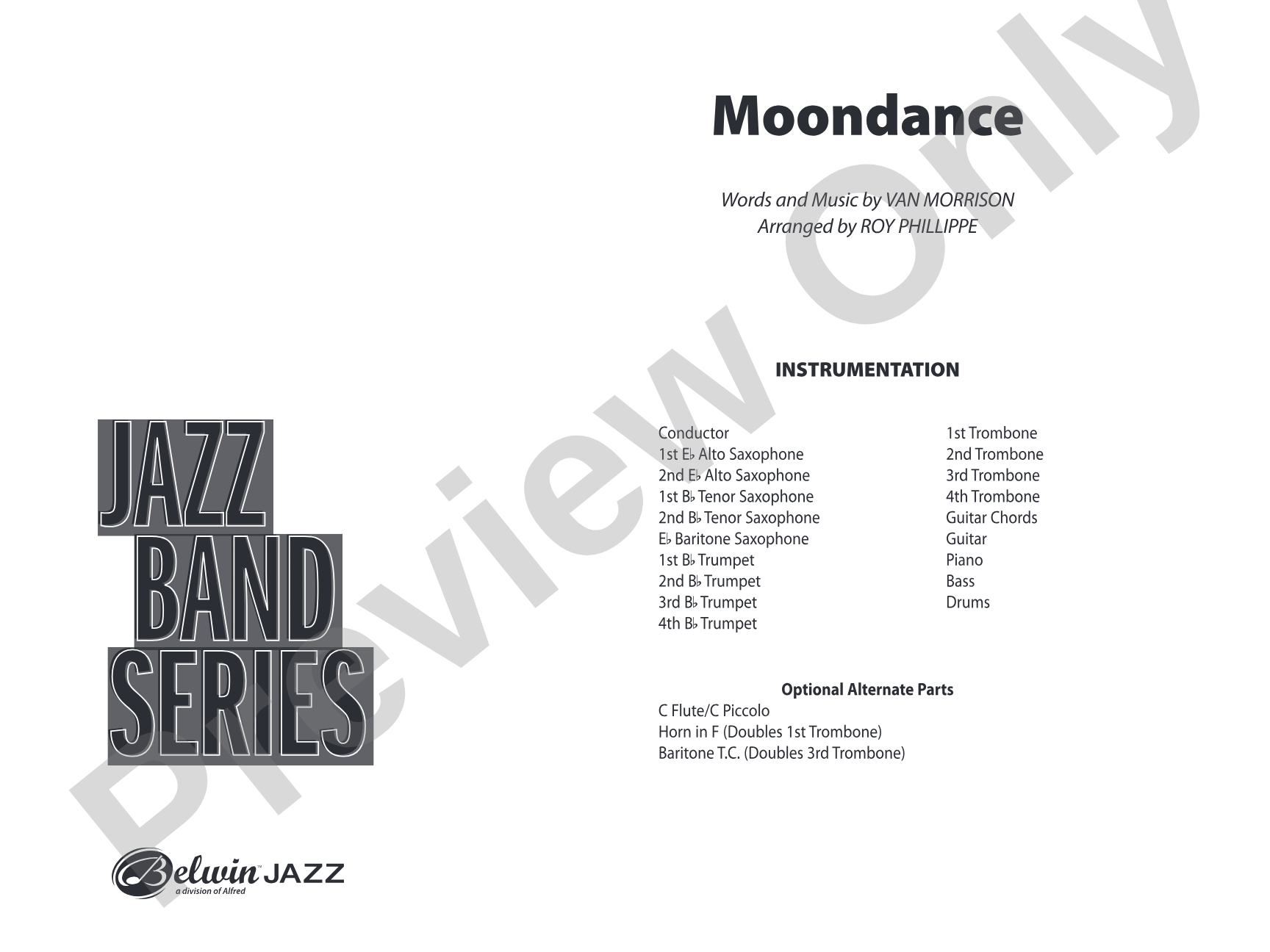 Moondance: Jazz Ensemble Conductor Score & Parts