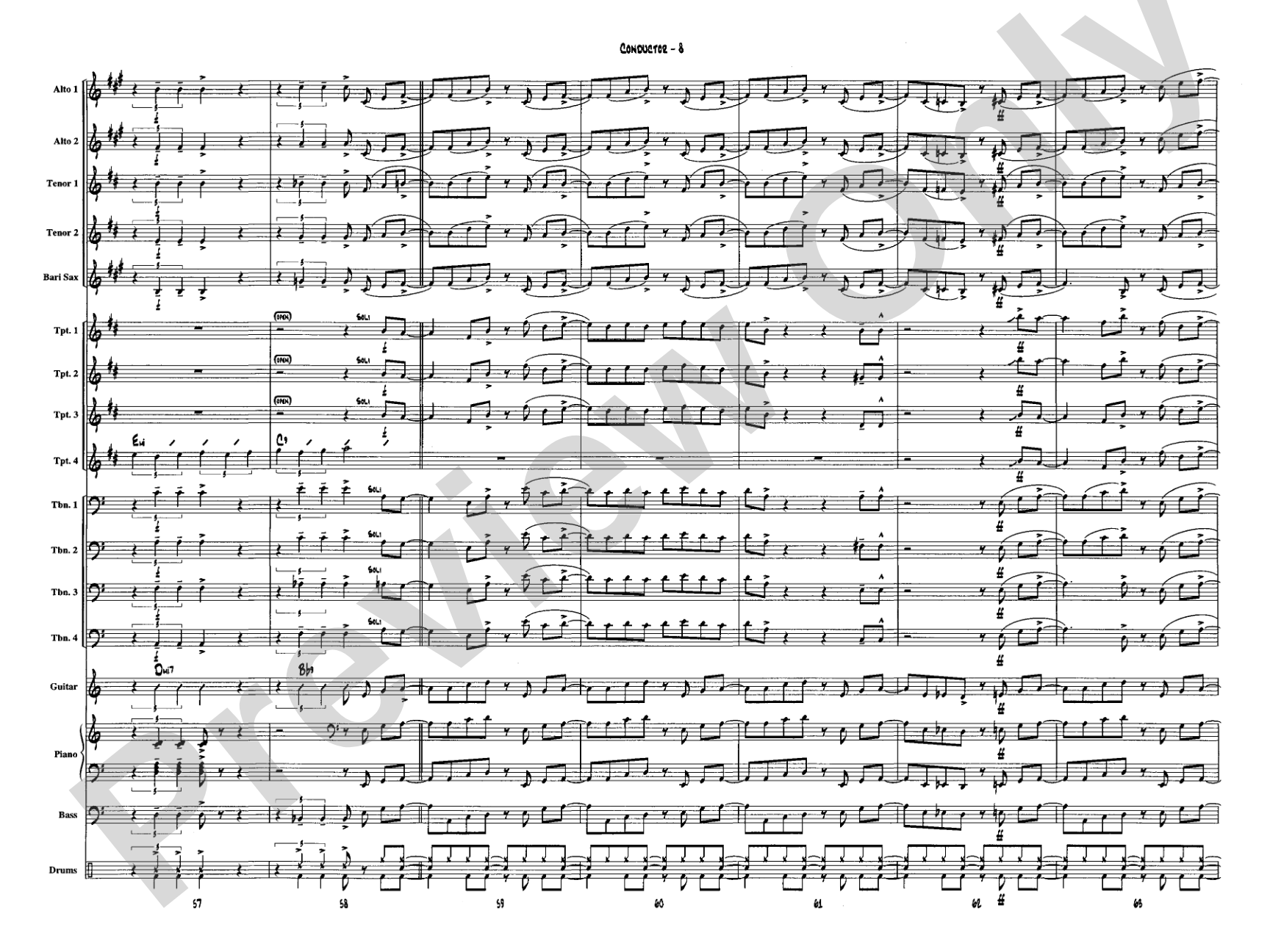 Moondance: Jazz Ensemble Conductor Score & Parts