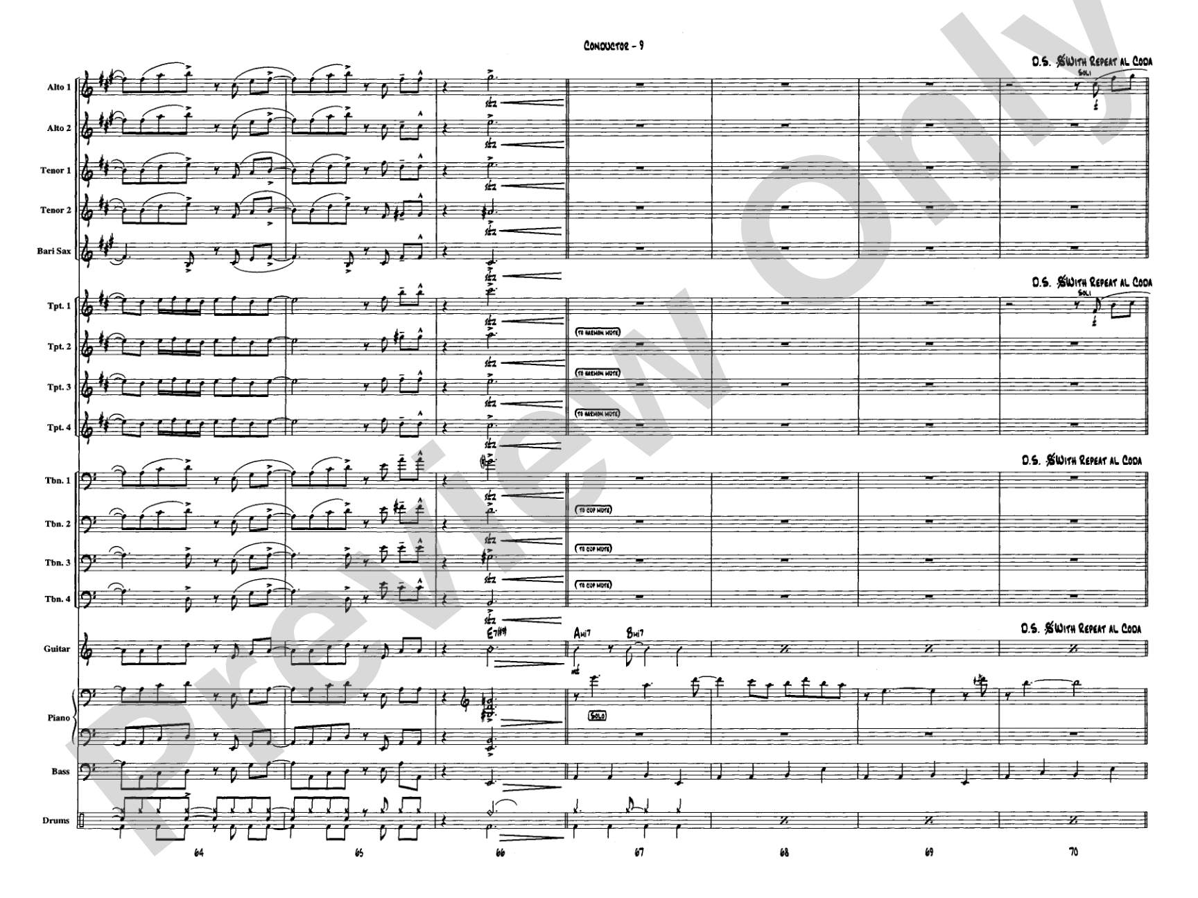 Moondance: Jazz Ensemble Conductor Score & Parts
