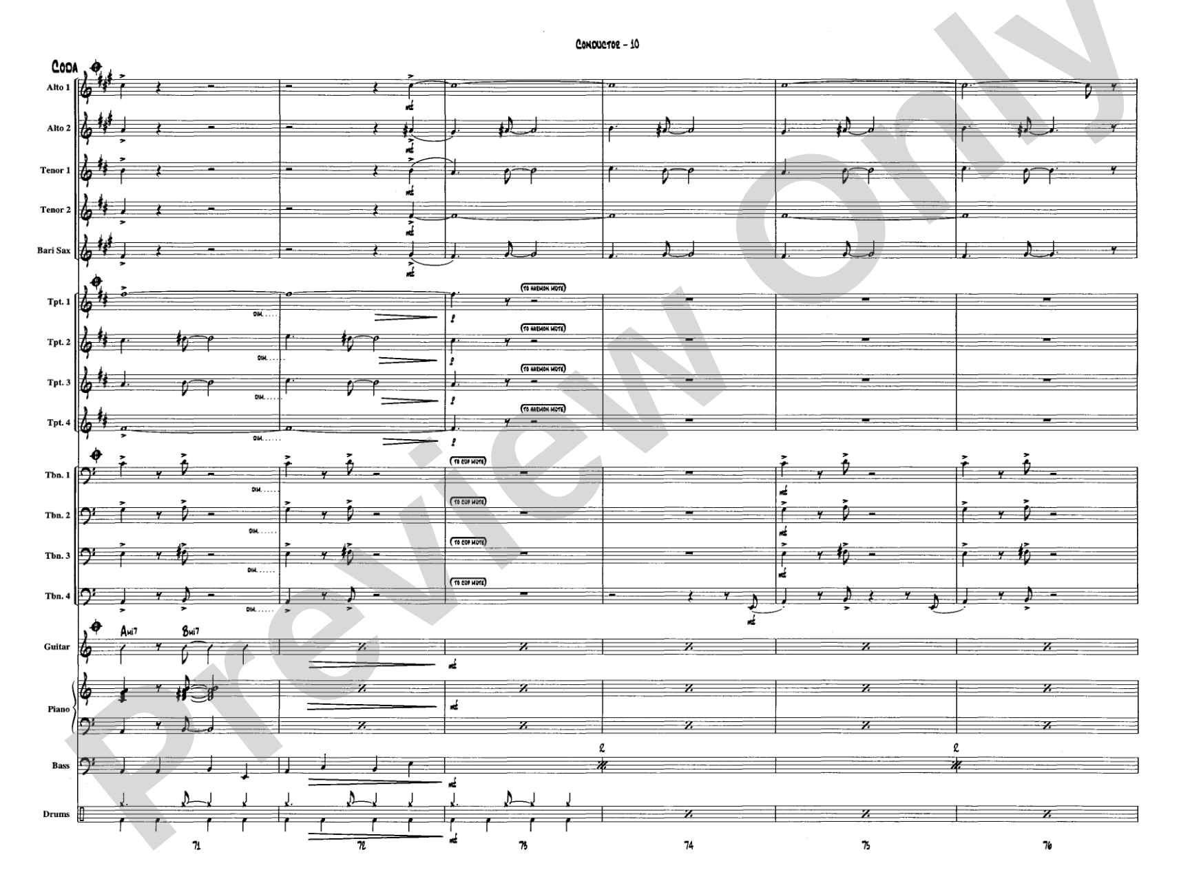 Moondance: Jazz Ensemble Conductor Score & Parts