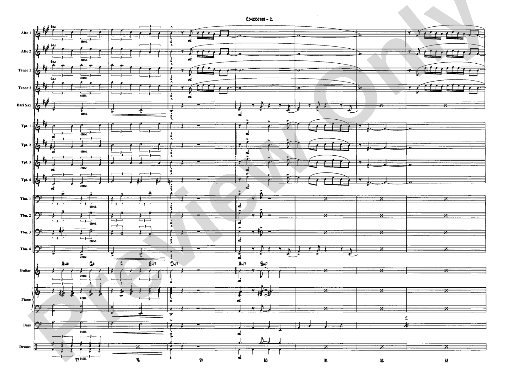 Moondance: Jazz Ensemble Conductor Score & Parts