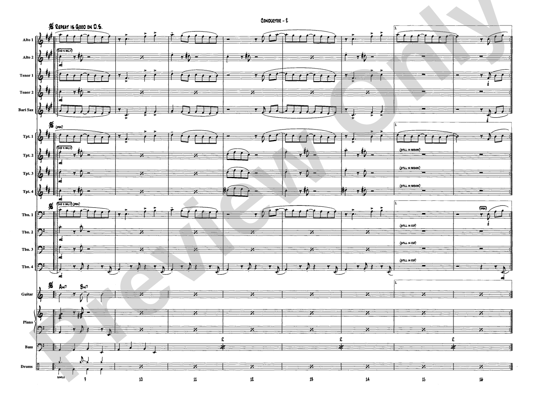 Moondance: Jazz Ensemble Conductor Score & Parts