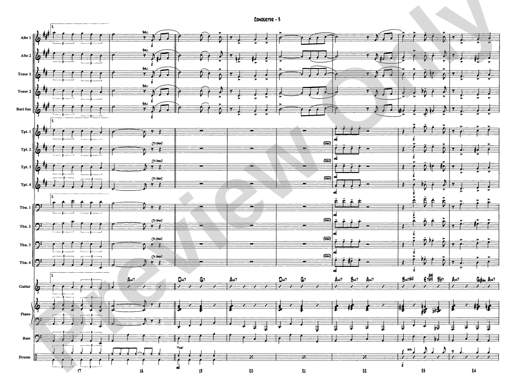 Moondance: Jazz Ensemble Conductor Score & Parts