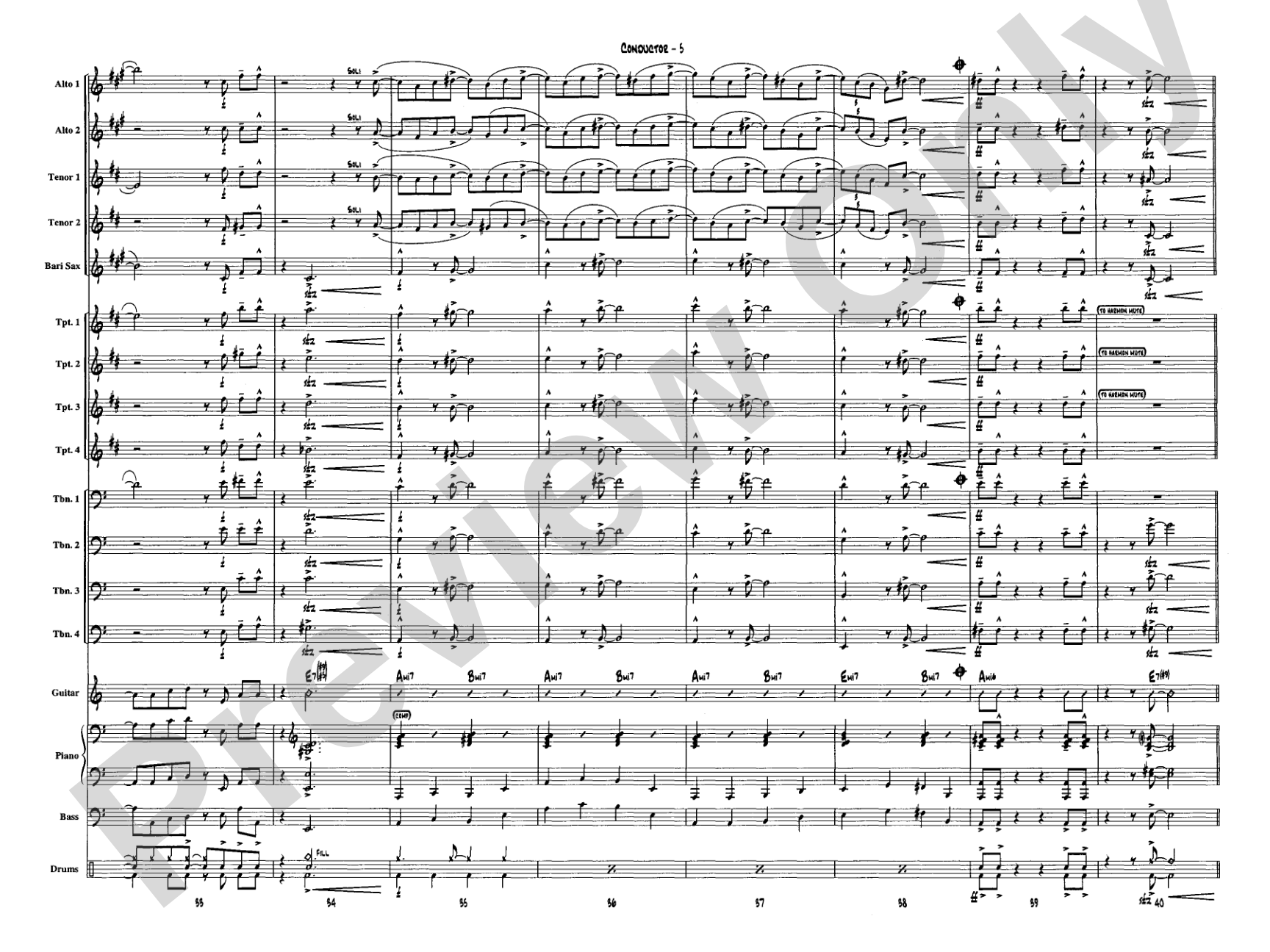 Moondance: Jazz Ensemble Conductor Score & Parts