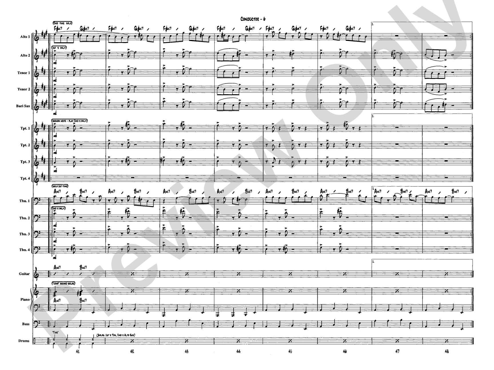 Moondance: Jazz Ensemble Conductor Score & Parts
