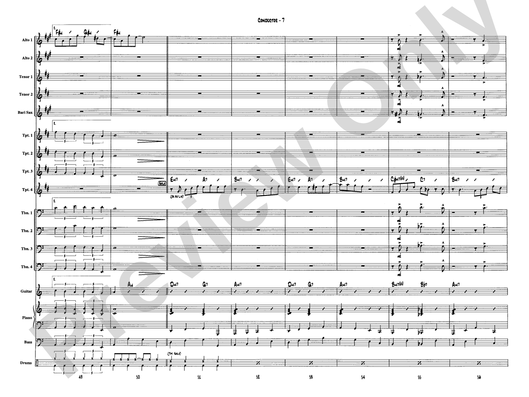 Moondance: Jazz Ensemble Conductor Score & Parts